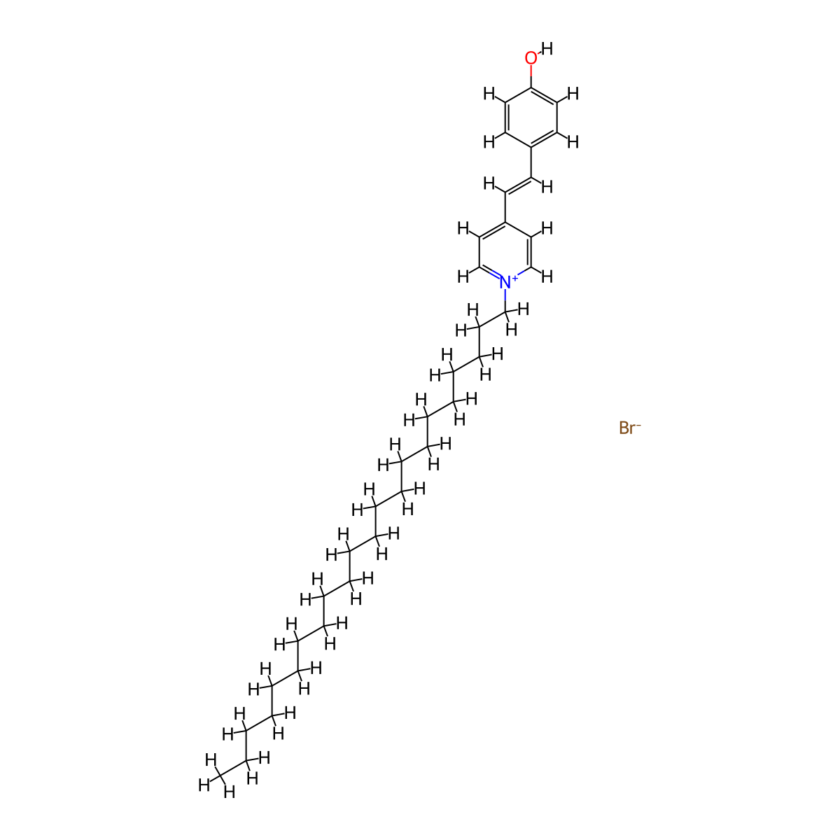 1-Docosyl-4-(4-hydroxystyryl)pyridinium bromide molecular structure, CAS 116846-69-6