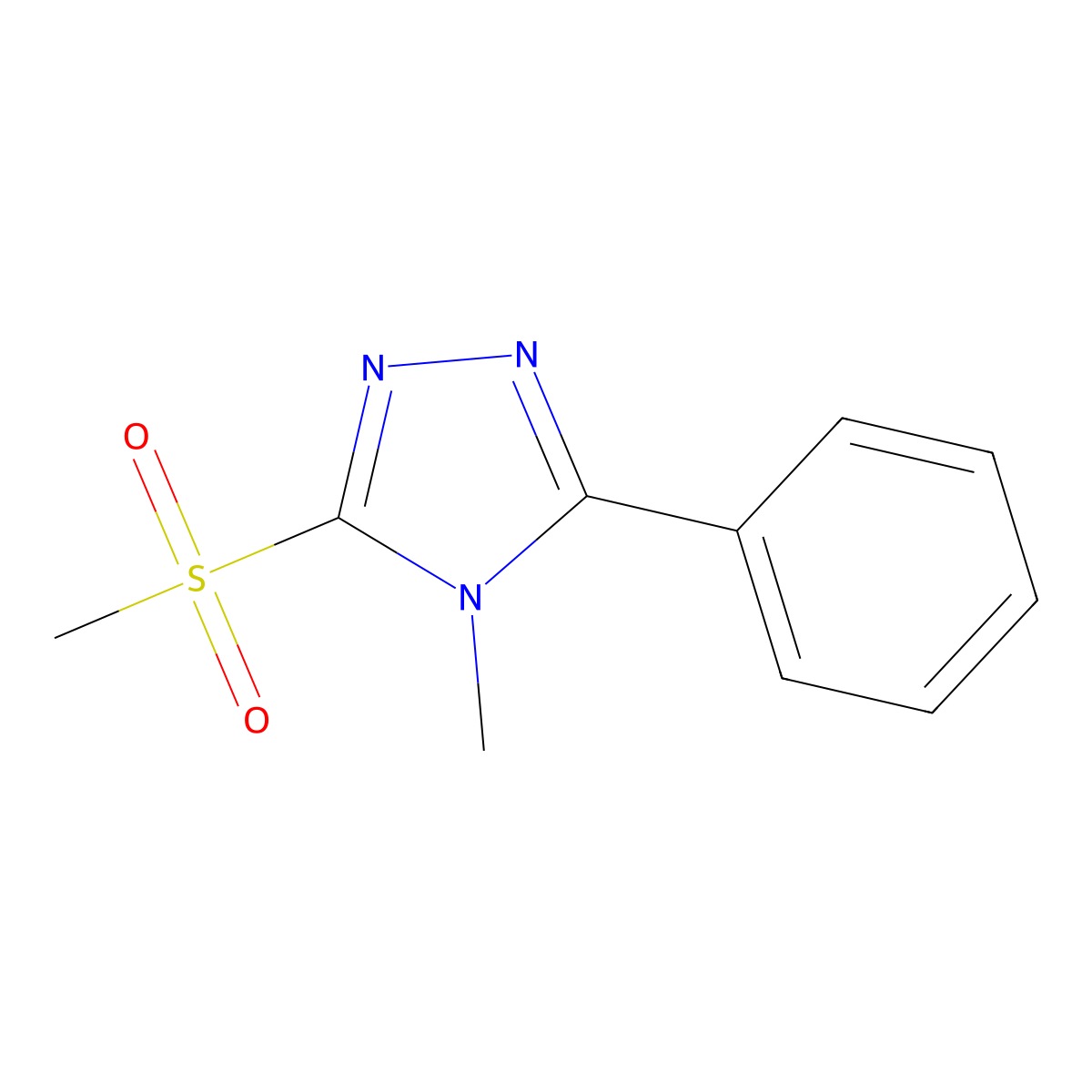4-Methyl-3-methylsulfonyl-5-phenyl-4H-1,2,4-triazole molecular structure, CAS 116850-44-3