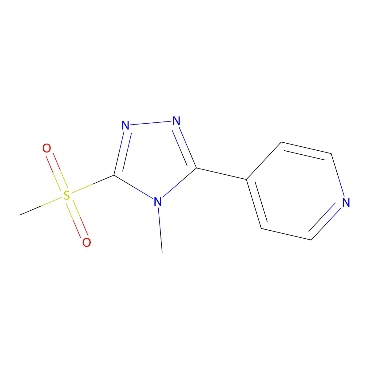 4-(4-Methyl-5-(methylsulfonyl)-4H-1,2,4-triazol-3-yl)pyridine molecular structure, CAS 116850-57-8
