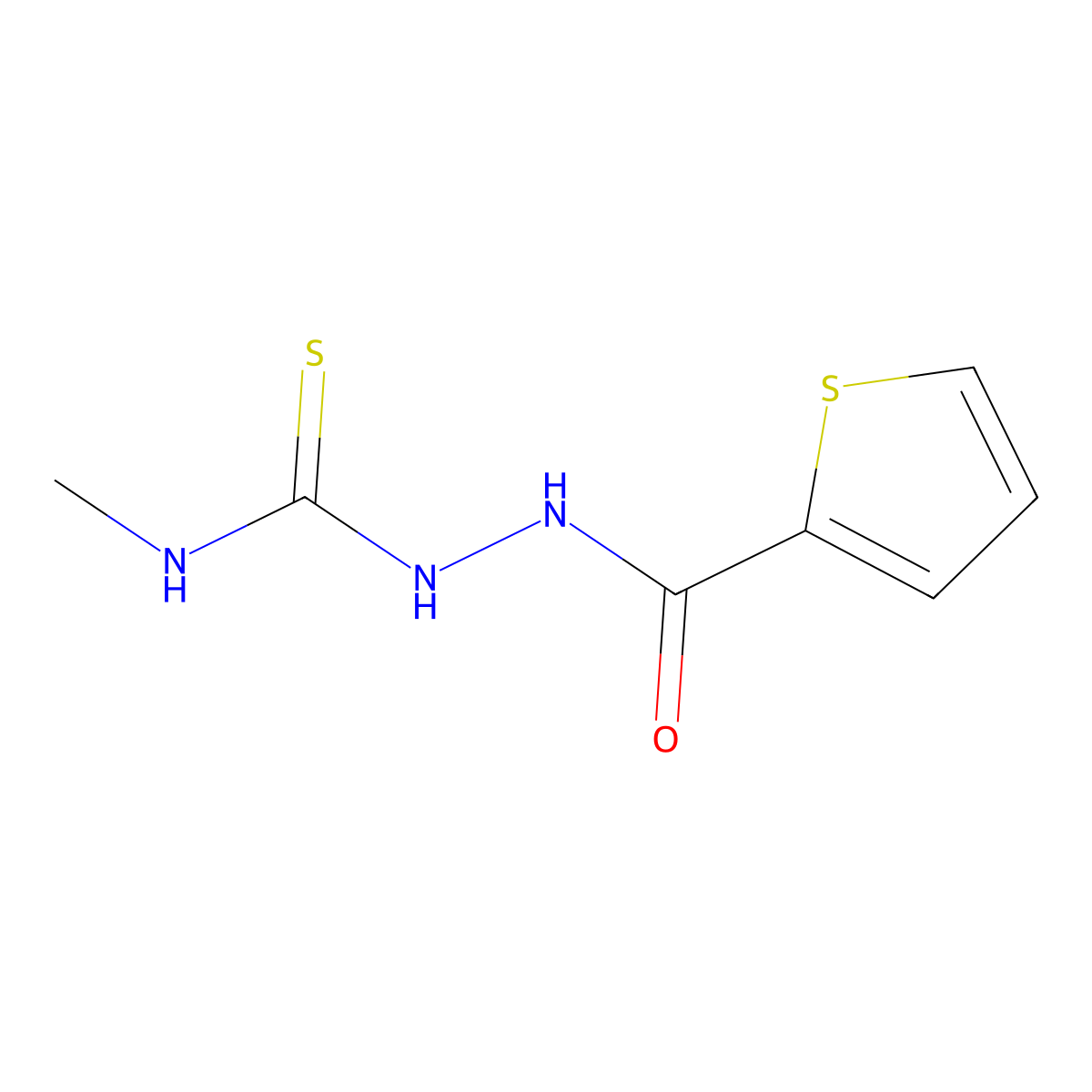 2-Thiophenecarboxylic acid, 2-[(methylamino)thioxomethyl]hydrazide molecular structure, CAS 116850-74-9