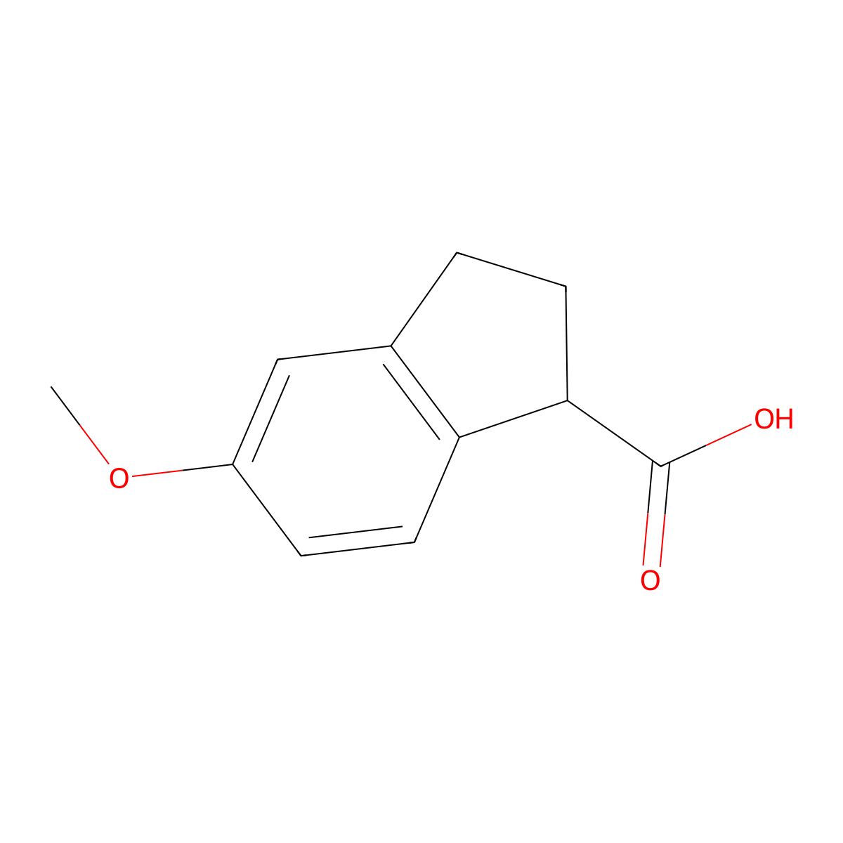 5-Methoxy-2,3-dihydro-1H-indene-1-carboxylic acid molecular structure, CAS 116854-10-5