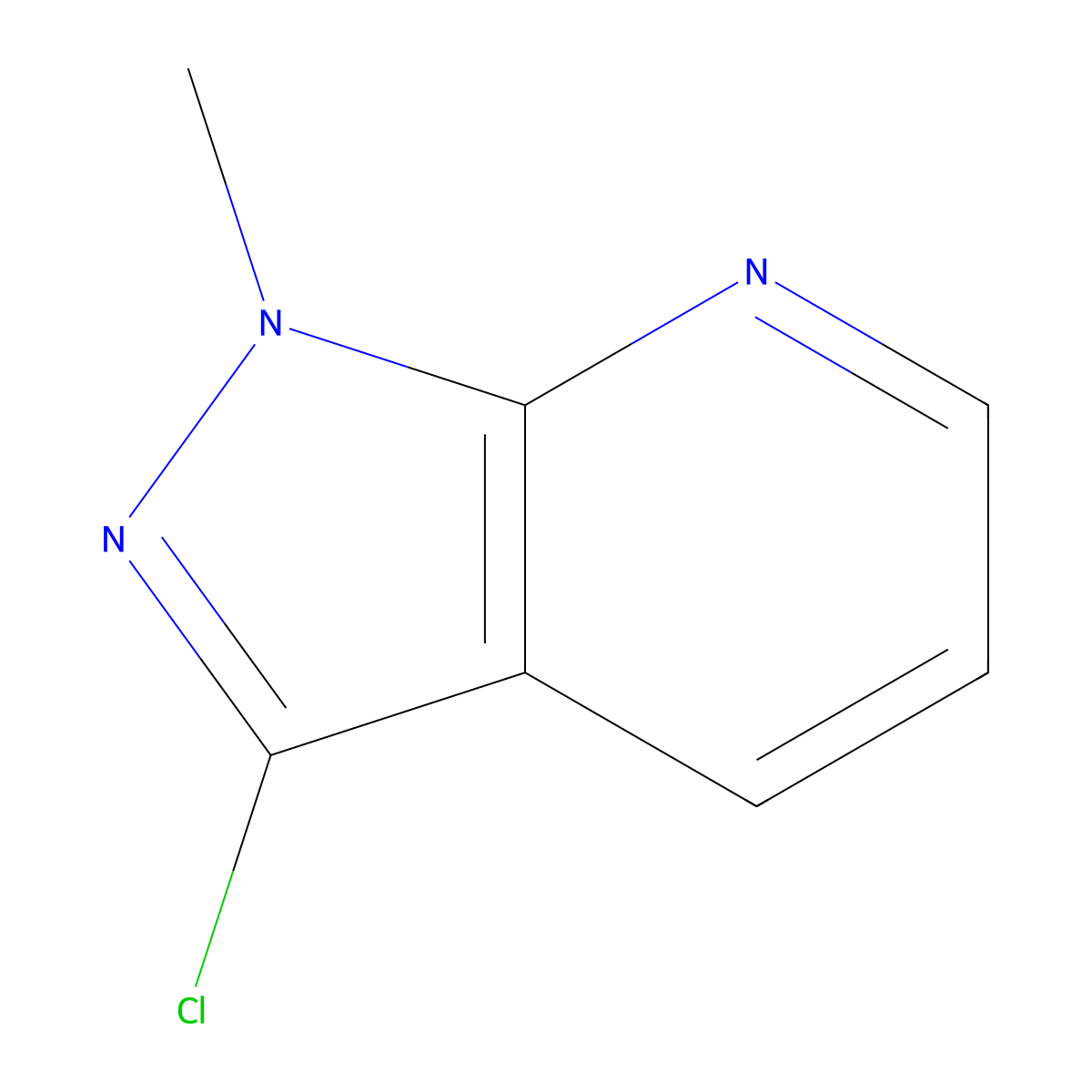 3-chloro-1-methyl-1H-pyrazolo[3,4-b]pyridine molecular structure, CAS 116855-06-2