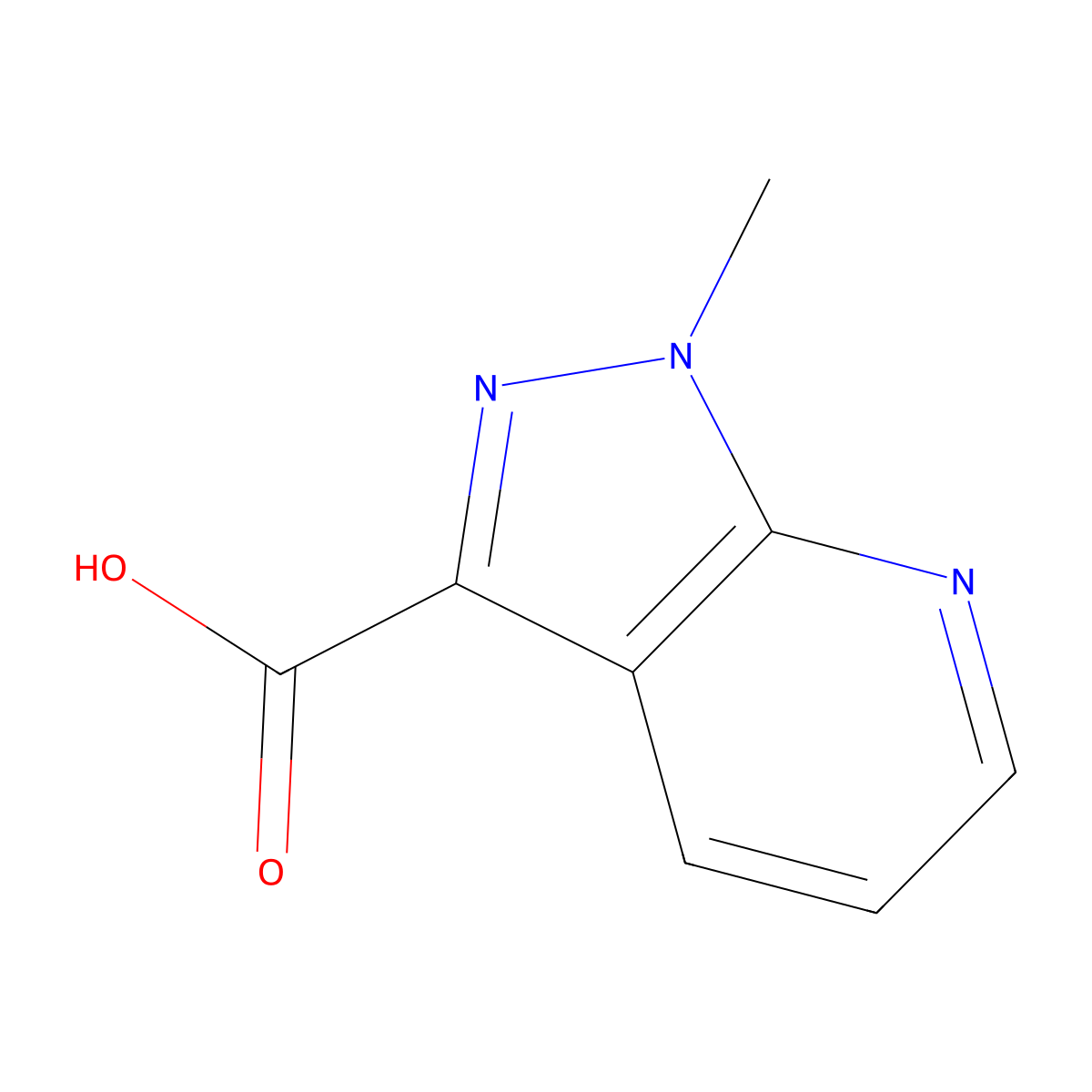 1-Methyl-1H-pyrazolo[3,4-b]pyridine-3-carboxylic acid molecular structure, CAS 116855-09-5