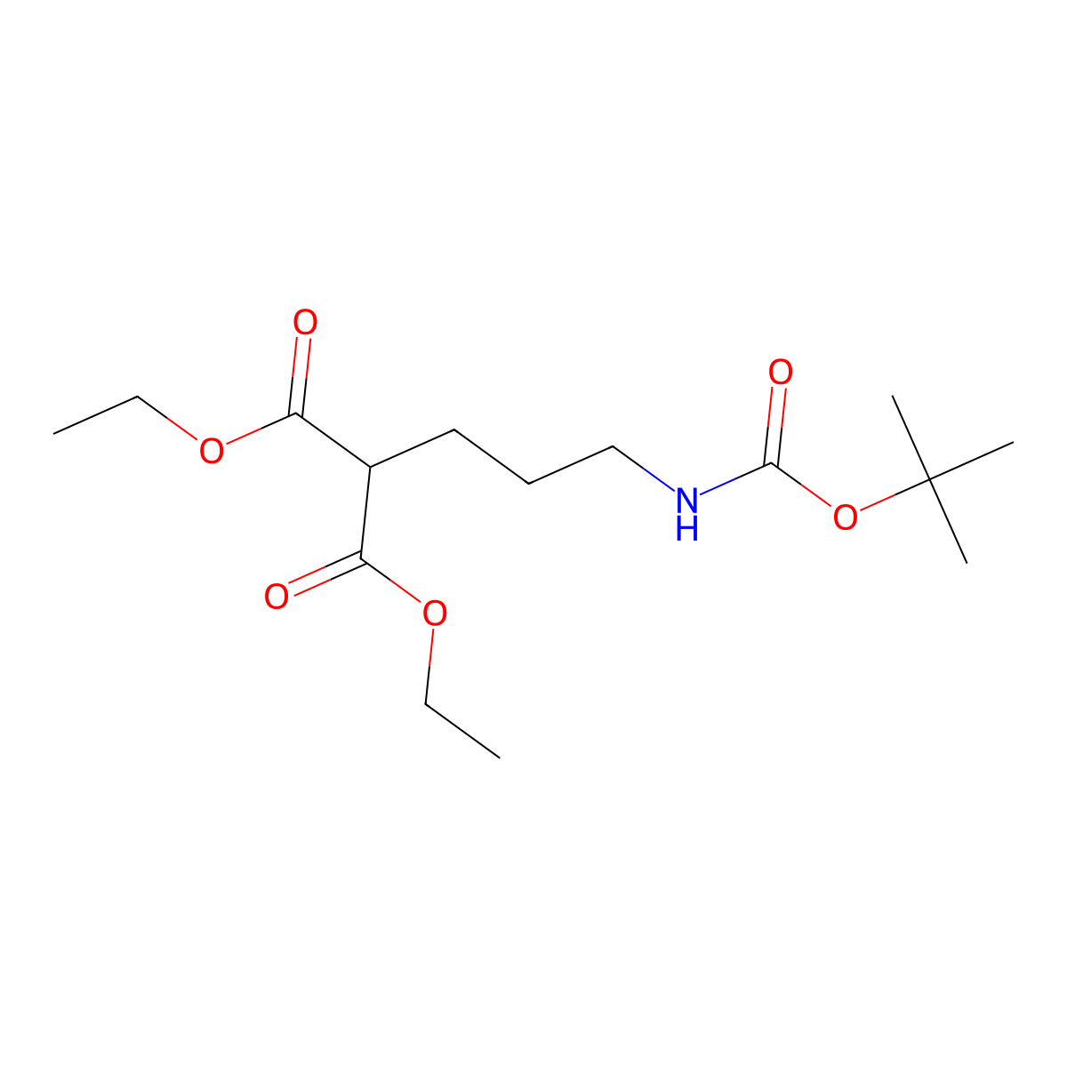 1,3-Diethyl 2-(3-(((1,1-dimethylethoxy)carbonyl)amino)propyl)propanedioate molecular structure, CAS 116861-30-4