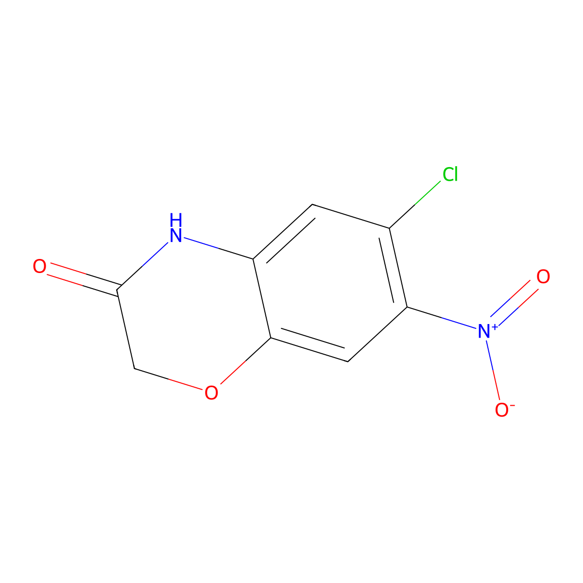 6-Chloro-7-nitro-2H-1,4-benzoxazin-3(4H)-one molecular structure, CAS 116862-22-7