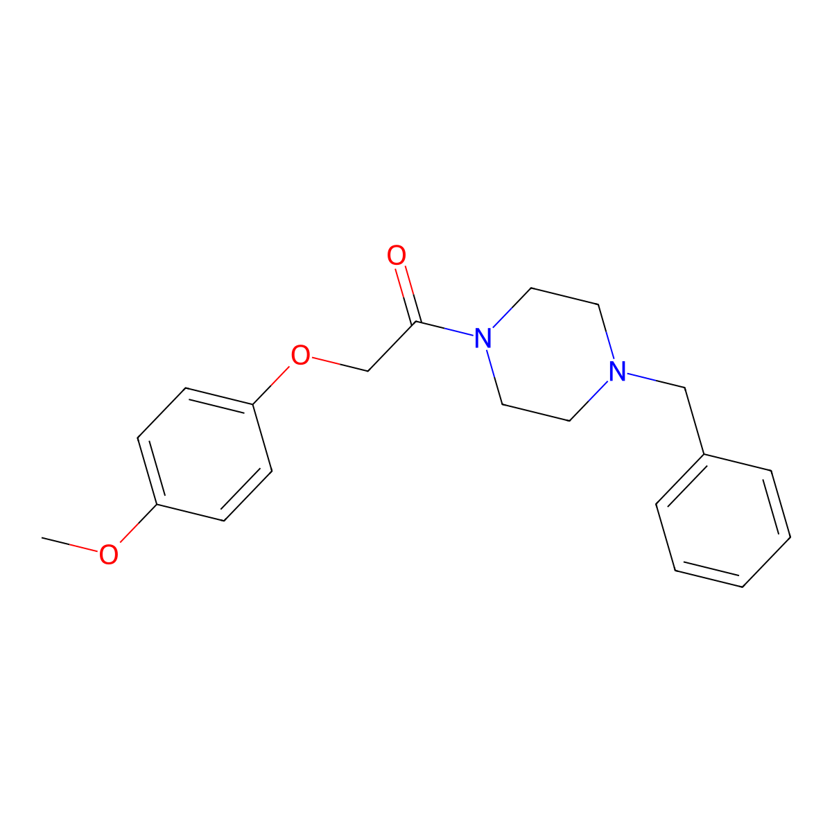 1-Benzyl-4-[(4-methoxyphenoxy)acetyl]piperazine molecular structure, CAS 116876-75-6
