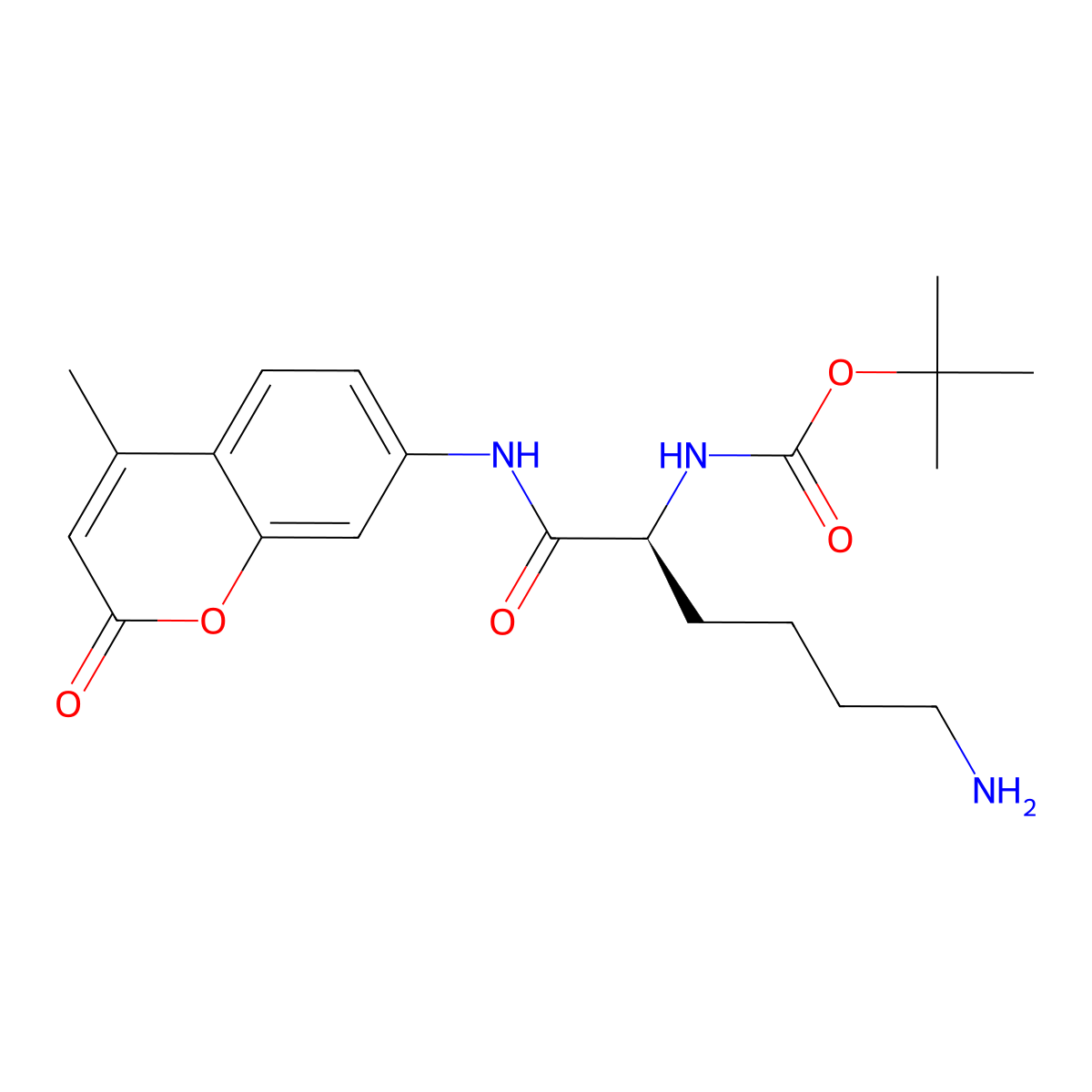 Boc-L-Lys-Amc molecular structure, CAS 116883-12-6
