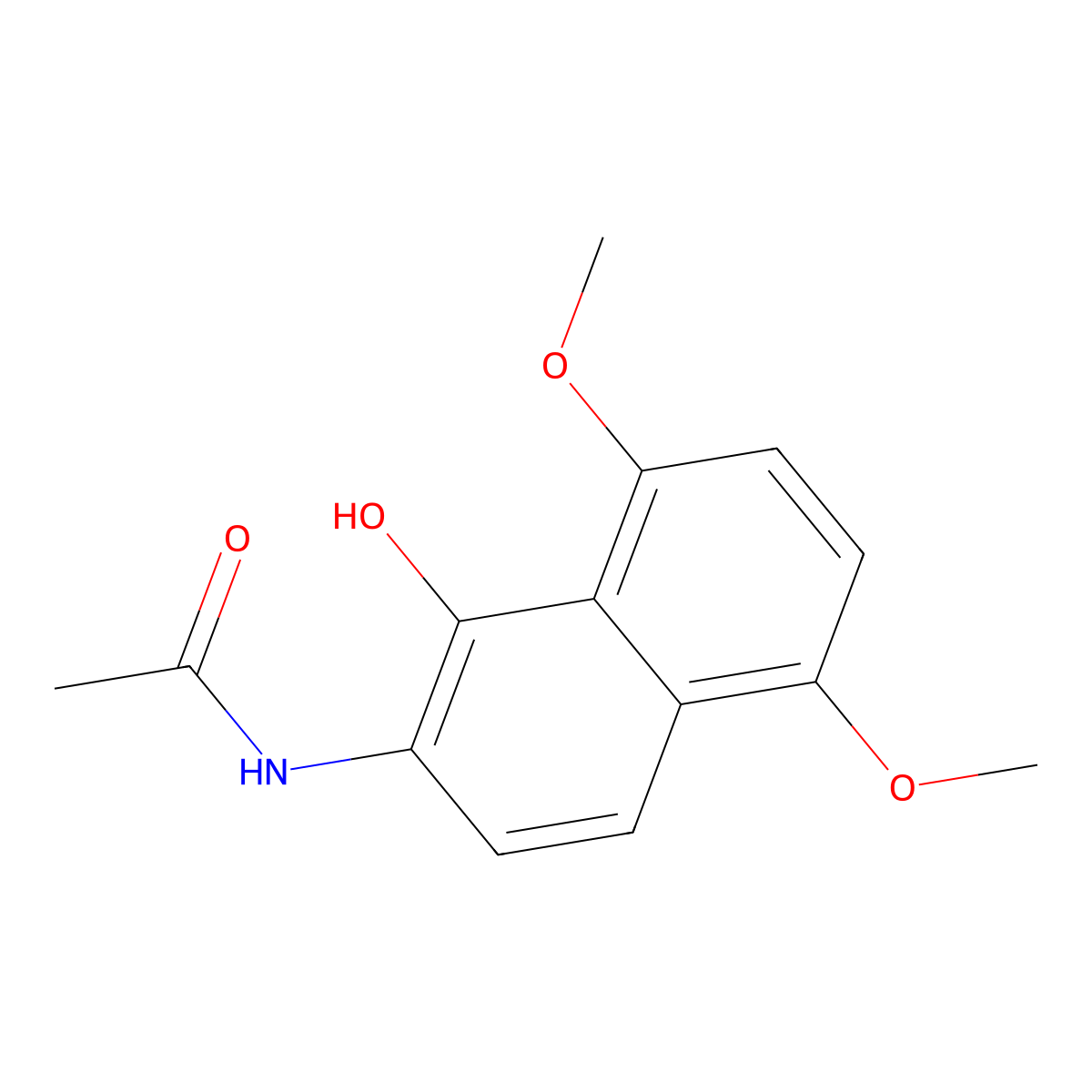 N-(1-hydroxy-5,8-dimethoxy-2-naphthyl)acetamide molecular structure, CAS 116885-80-4