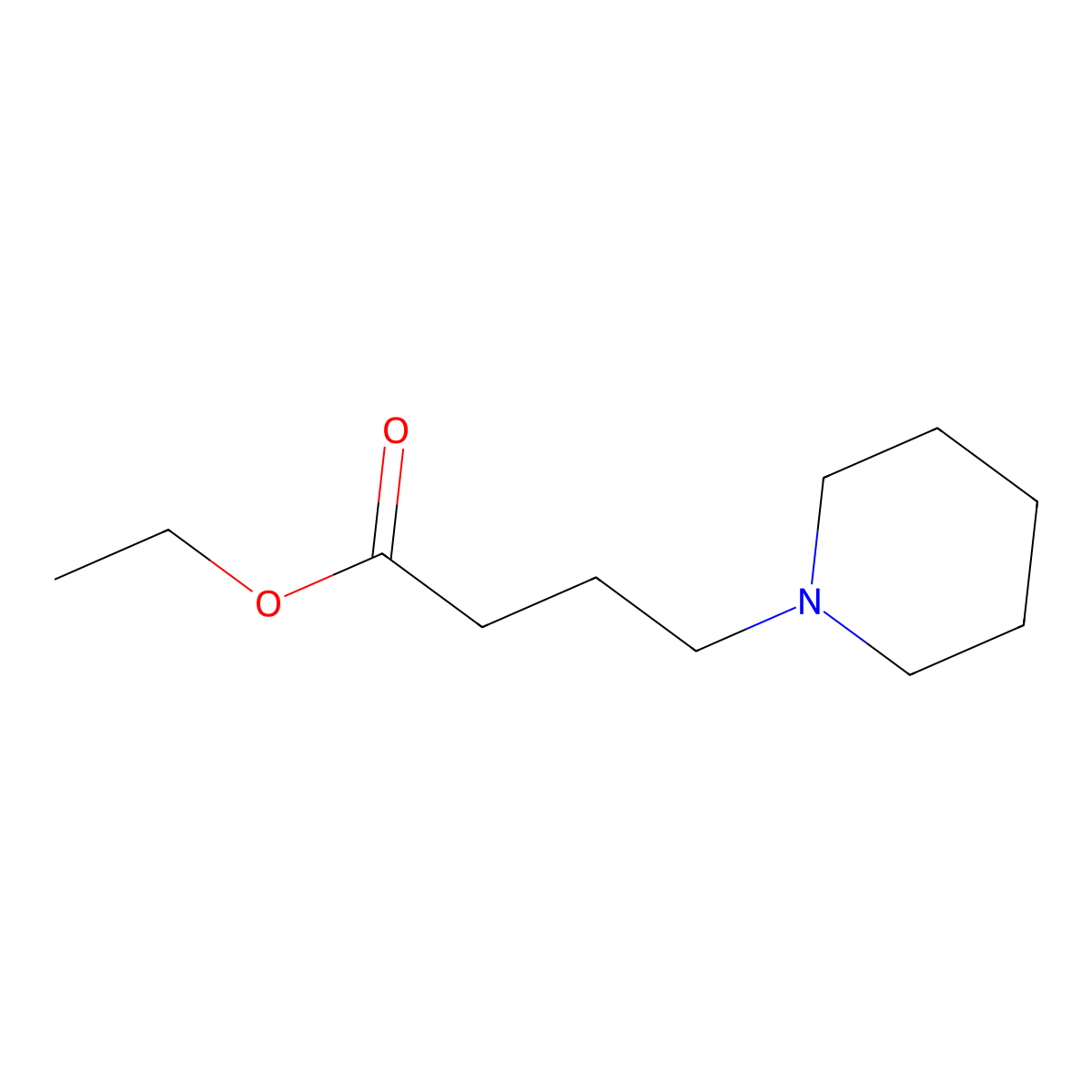 Ethyl 4-(piperidin-1-yl)butanoate molecular structure, CAS 116885-98-4