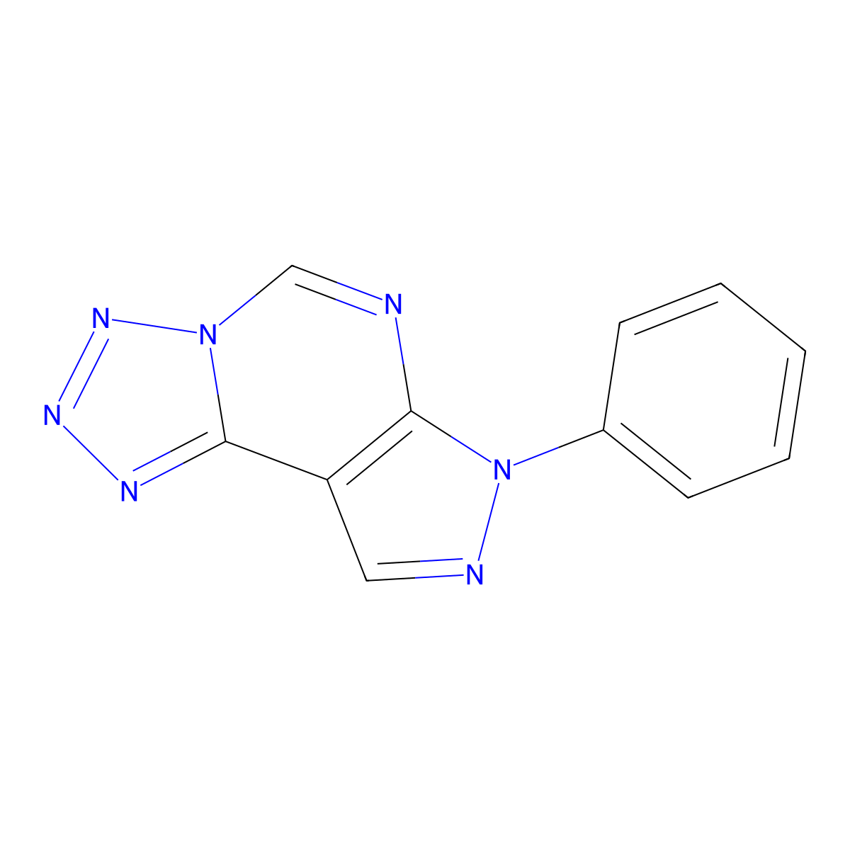 7-phenyl-7H-pyrazolo[4,3-e]tetraazolo[1,5-c]pyrimidine molecular structure, CAS 116889-48-6