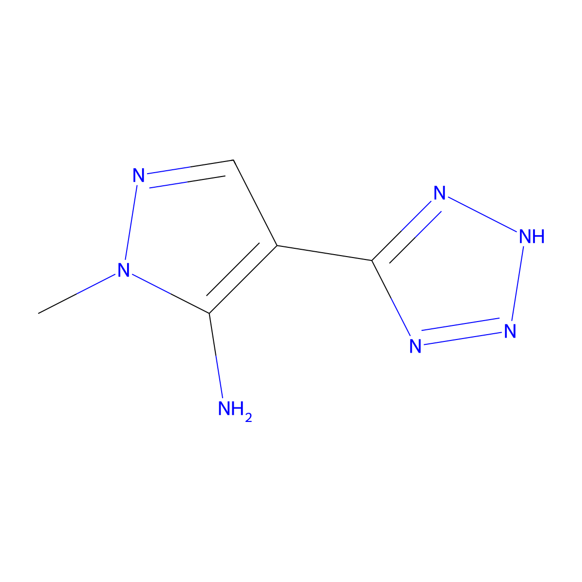1-Methyl-4-(2H-tetrazol-5-yl)-1H-pyrazol-5-amine molecular structure, CAS 116889-64-6