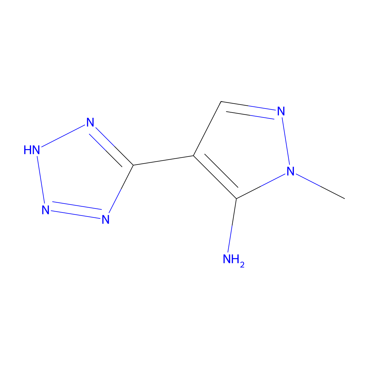 1-Methyl-4-(2H-tetrazol-5-yl)-1H-pyrazol-5-amine molecular structure, CAS 116889-64-6