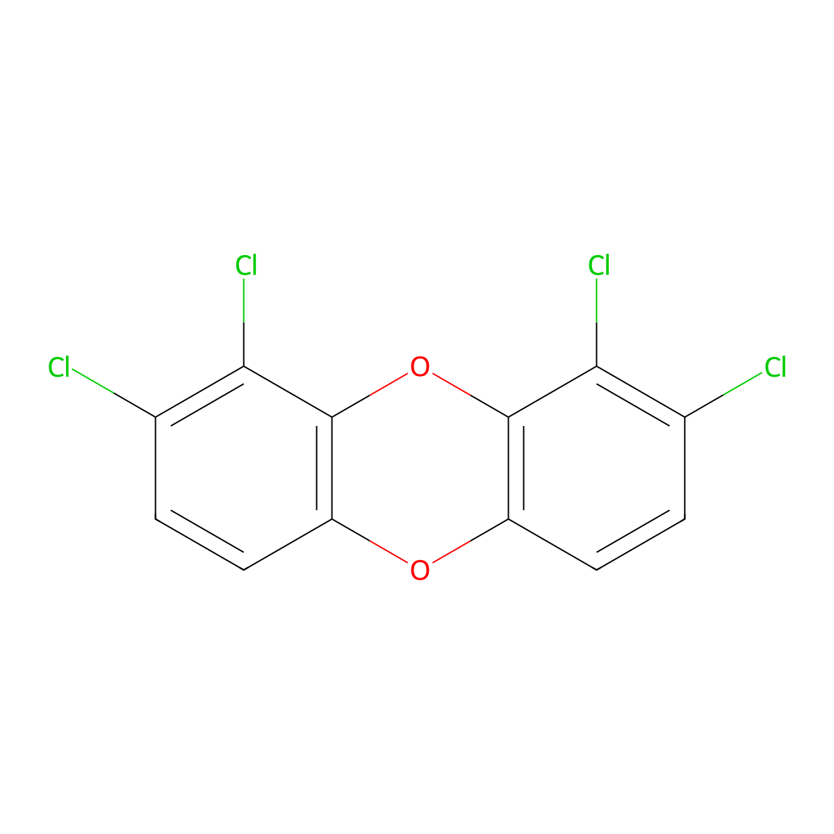 1,2,8,9-Tetrachlorodibenzo-P-dioxin molecular structure, CAS 116889-69-1
