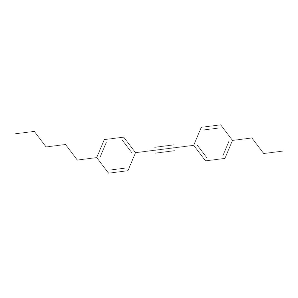 1-Pentyl-4-[(4-propylphenyl)ethynyl]benzene molecular structure, CAS 116903-45-8