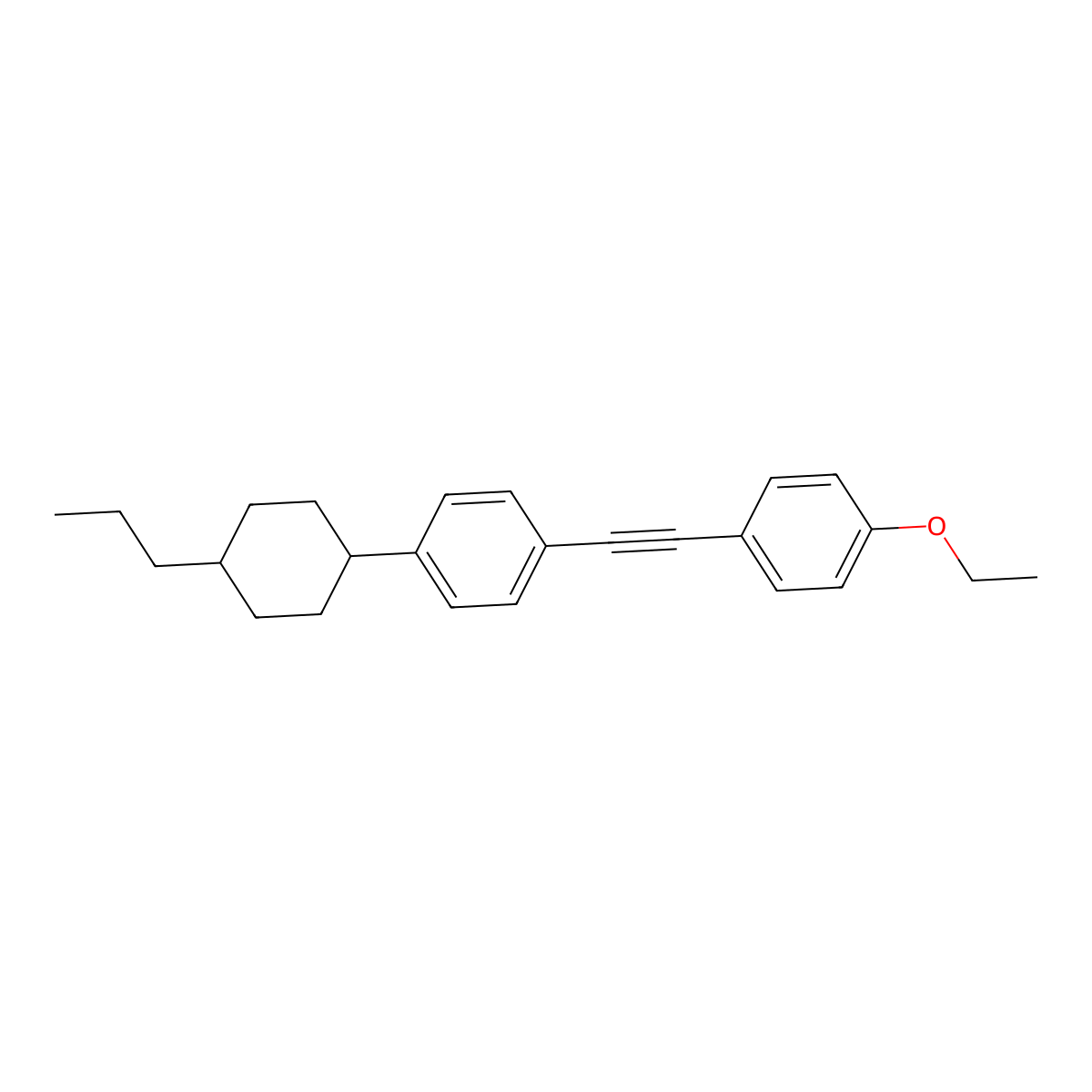 1-Ethoxy-4-[2-[4-(4-propylcyclohexyl)phenyl]ethynyl]benzene molecular structure, CAS 116903-48-1