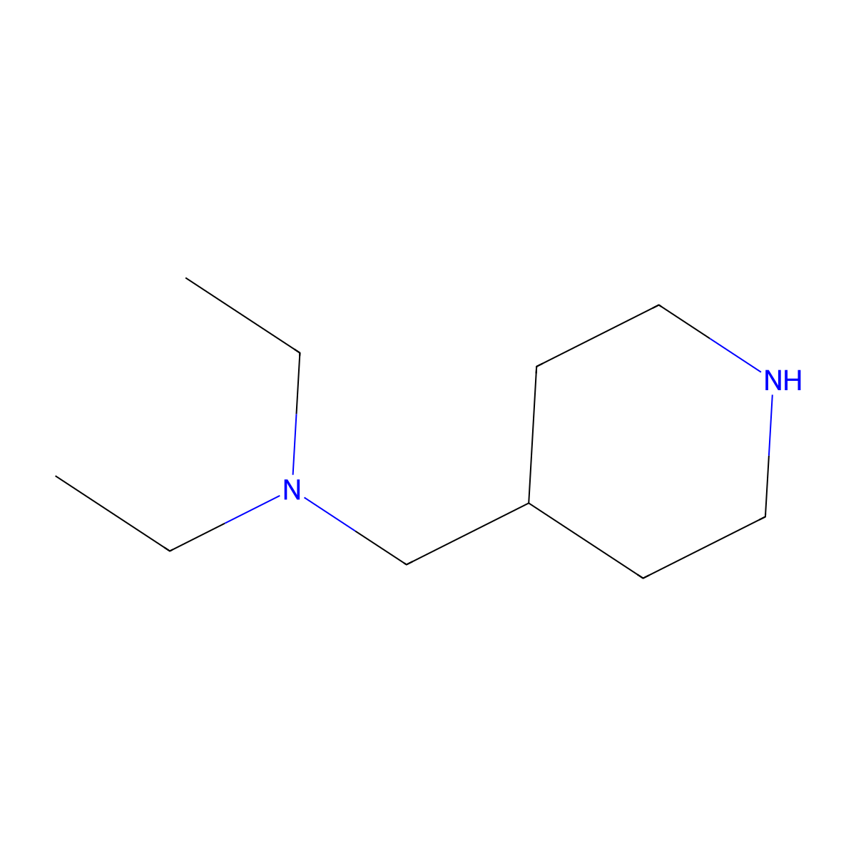 Diethyl(piperidin-4-ylmethyl)amine molecular structure, CAS 116905-90-9