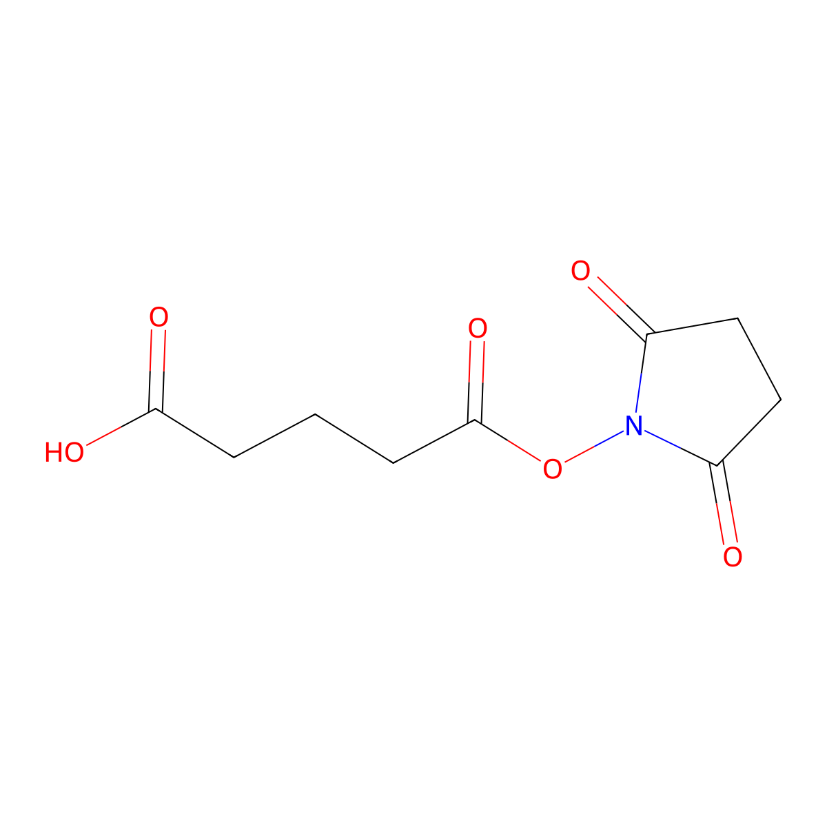 Pentanoic acid, 5-((2,5-dioxo-1-pyrrolidinyl)oxy)-5-oxo- molecular structure, CAS 116920-04-8