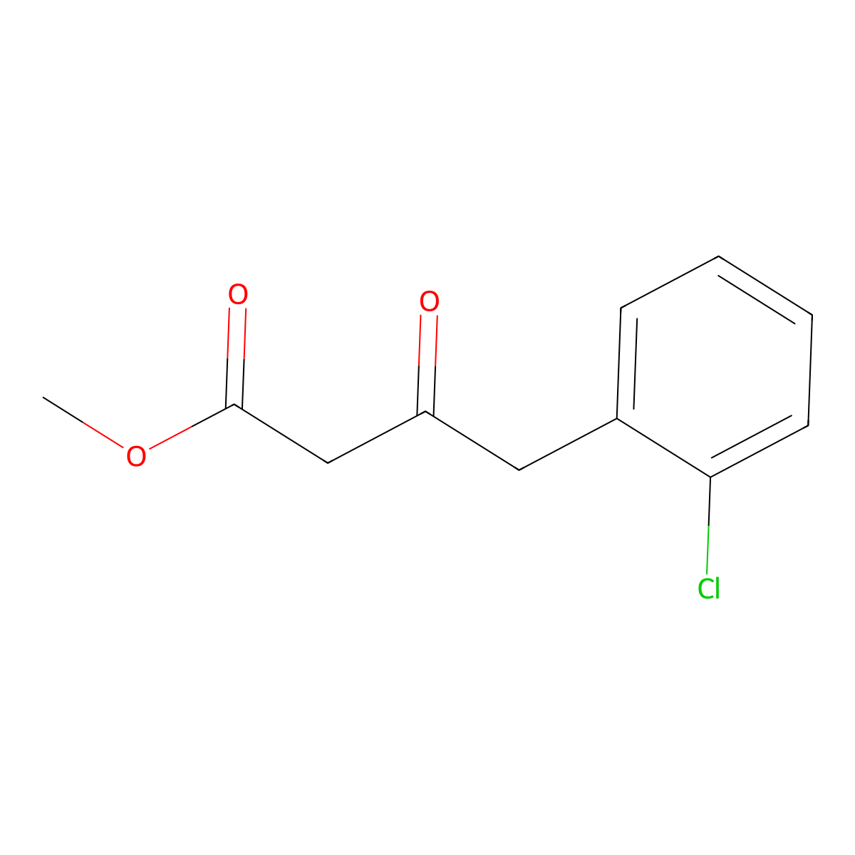 Methyl 4-(2-chlorophenyl)-3-oxobutanoate molecular structure, CAS 116921-39-2