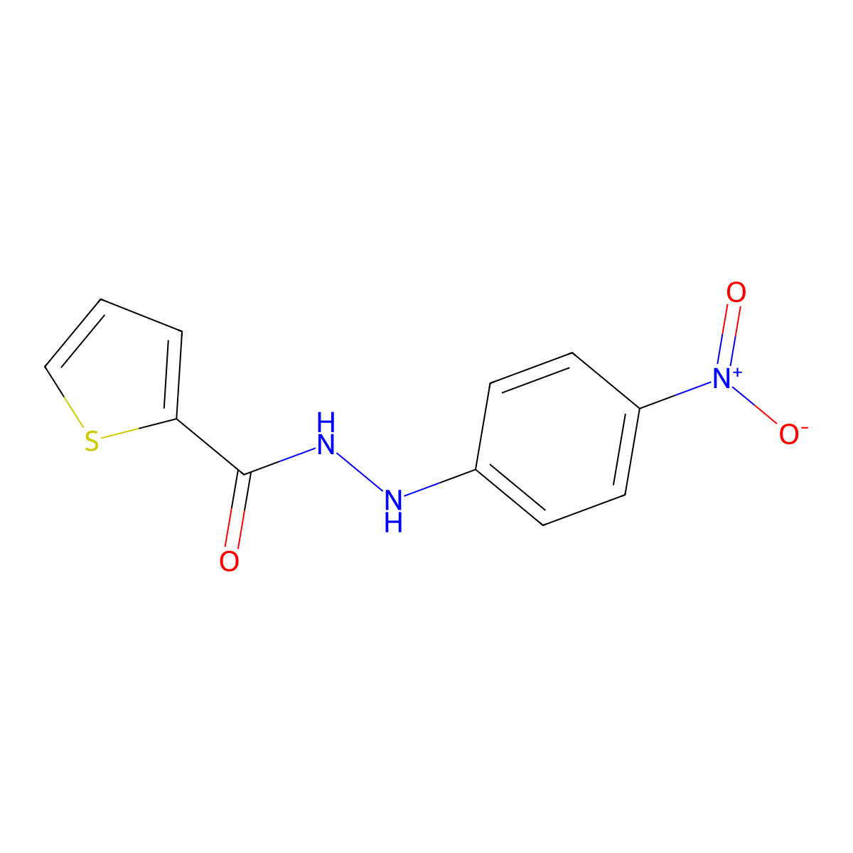 N'-(4-nitrophenyl)thiophene-2-carbohydrazide molecular structure, CAS 116922-31-7