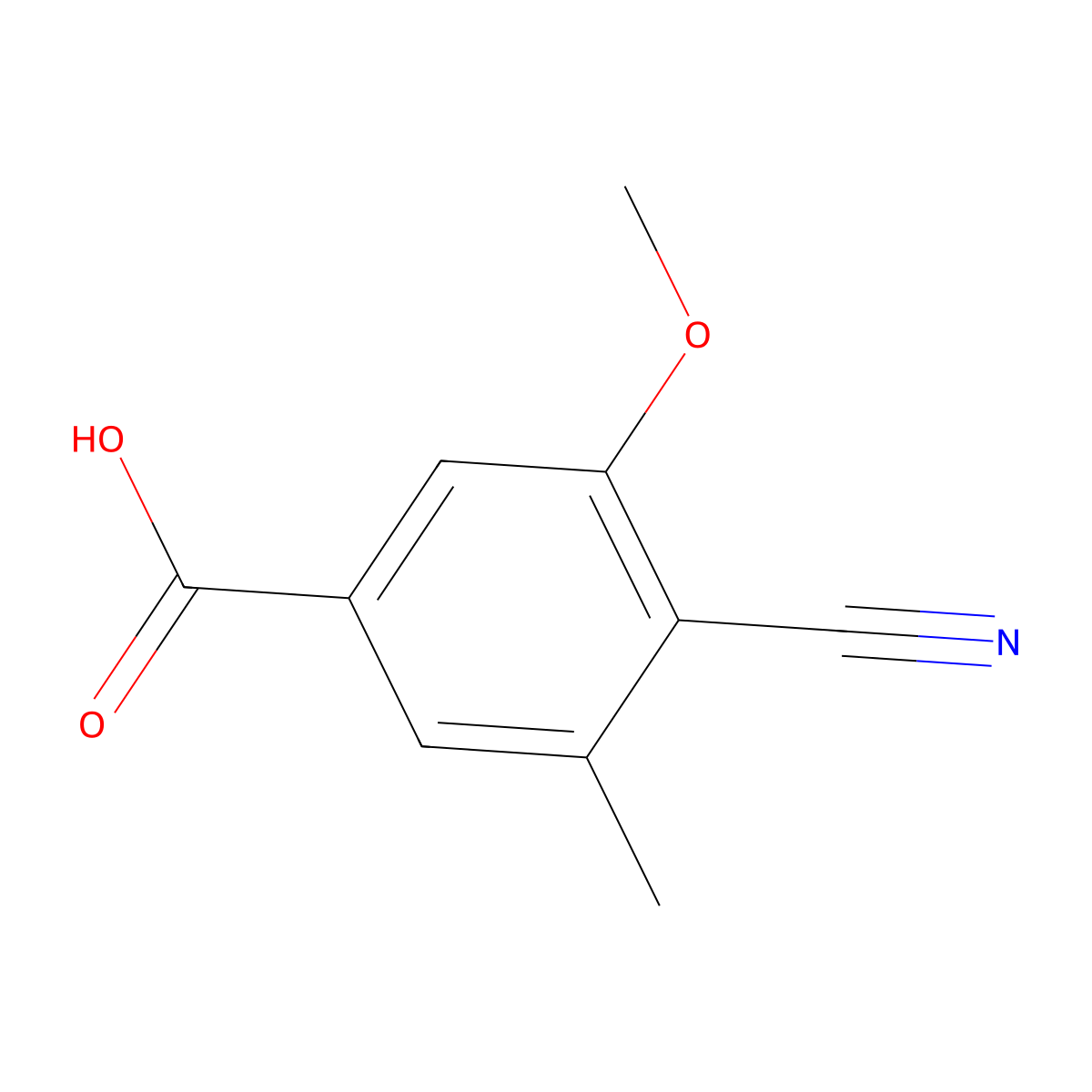 4-Cyano-3-methoxy-5-methylbenzoic acid molecular structure, CAS 116934-83-9