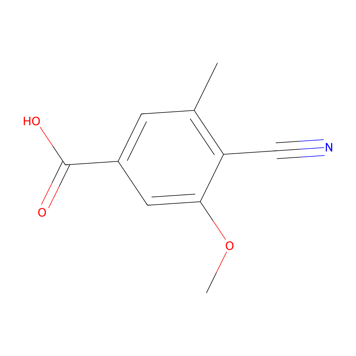 4-Cyano-3-methoxy-5-methylbenzoic acid molecular structure, CAS 116934-83-9