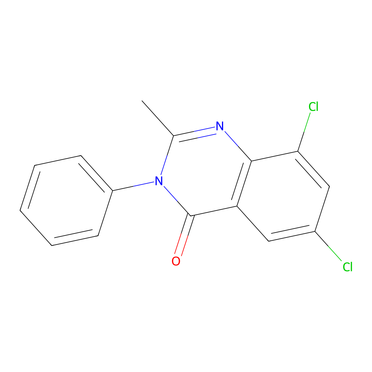 4(3H)-Quinazolinone, 6,8-dichloro-2-methyl-3-phenyl- molecular structure, CAS 116937-53-2