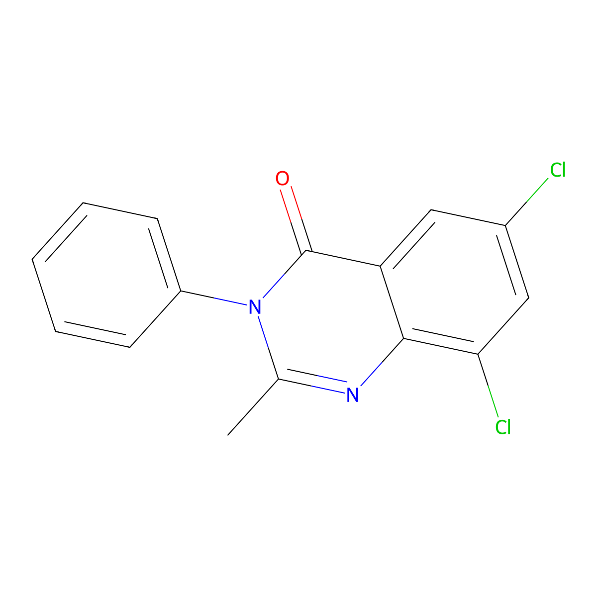 4(3H)-Quinazolinone, 6,8-dichloro-2-methyl-3-phenyl- molecular structure, CAS 116937-53-2