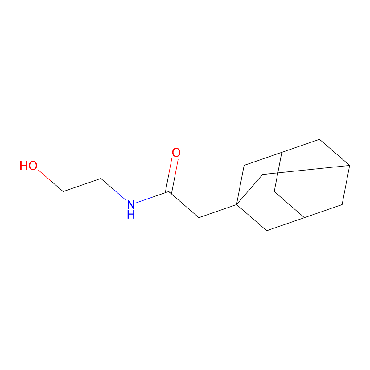 2-(adamantan-1-yl)-N-(2-hydroxyethyl)acetamide molecular structure, CAS 116942-49-5