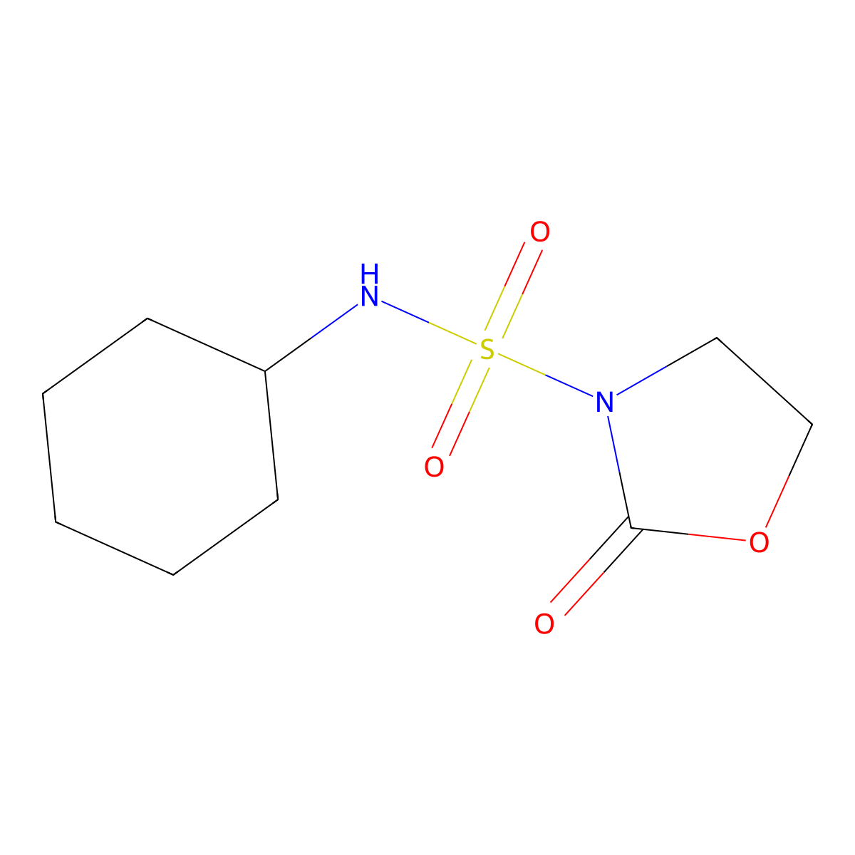 3-Oxazolidinesulfonamide, N-cyclohexyl-2-oxo- molecular structure, CAS 116943-65-8