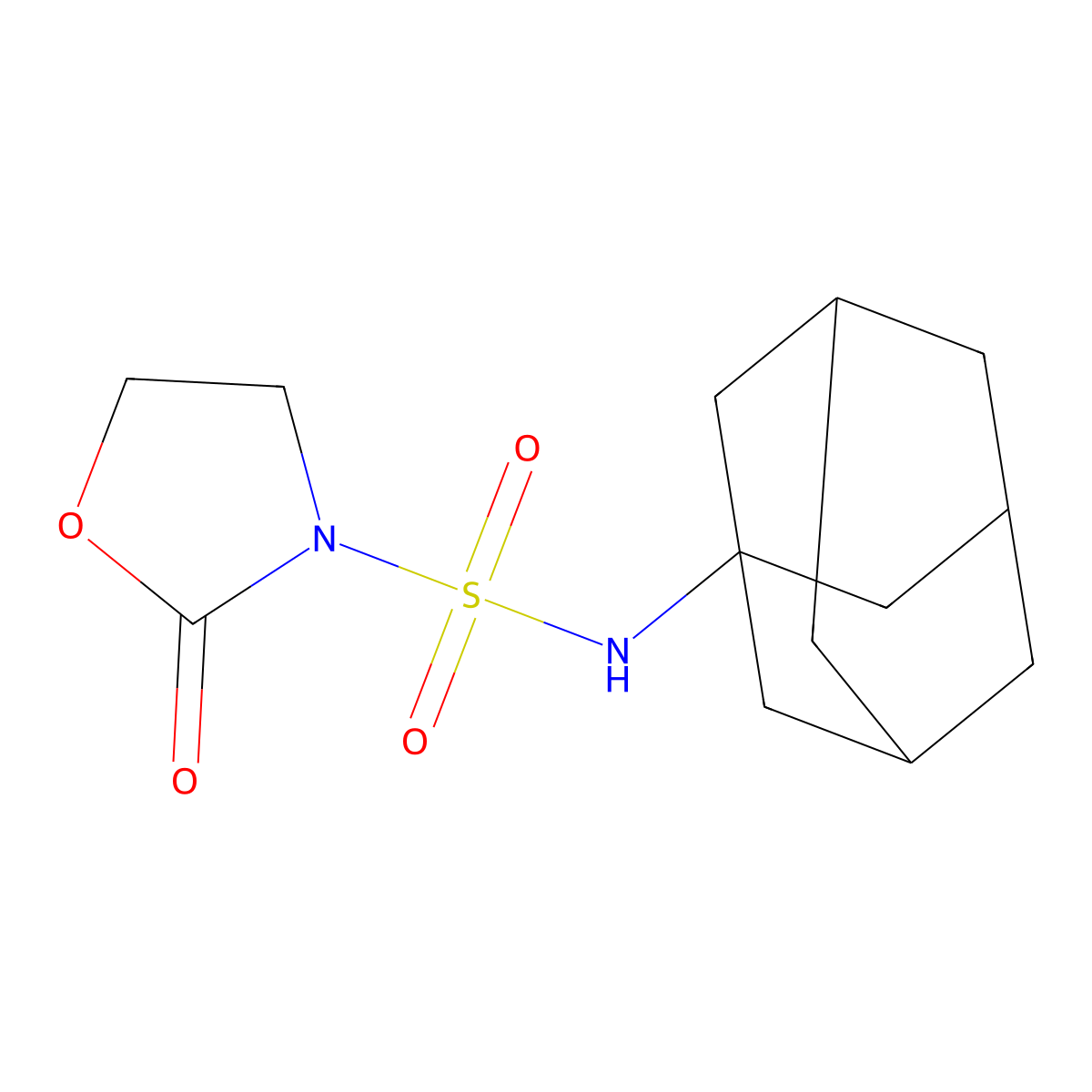 2-Oxo-N-tricyclo(3.3.1.13,7)dec-1-yl-3-oxazolidinesulfonamide molecular structure, CAS 116943-66-9
