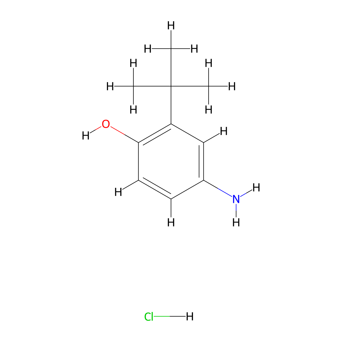 4-Amino-2-(tert-butyl)phenol hydrochloride molecular structure, CAS 116943-81-8