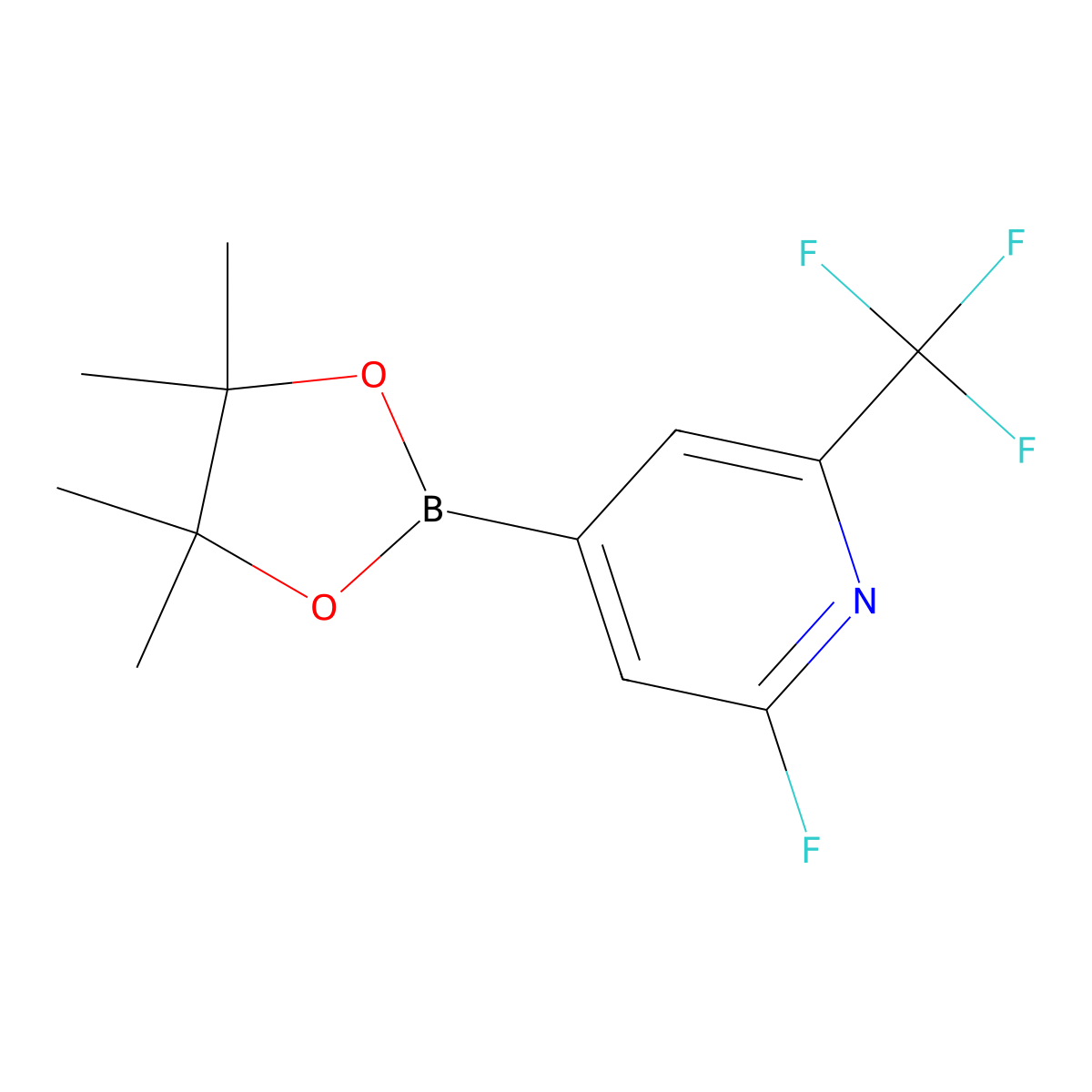 2-Fluoro-6-(trifluoromethyl)pyridine-4-boronic acid pinacol ester molecular structure, CAS 1169459-44-2