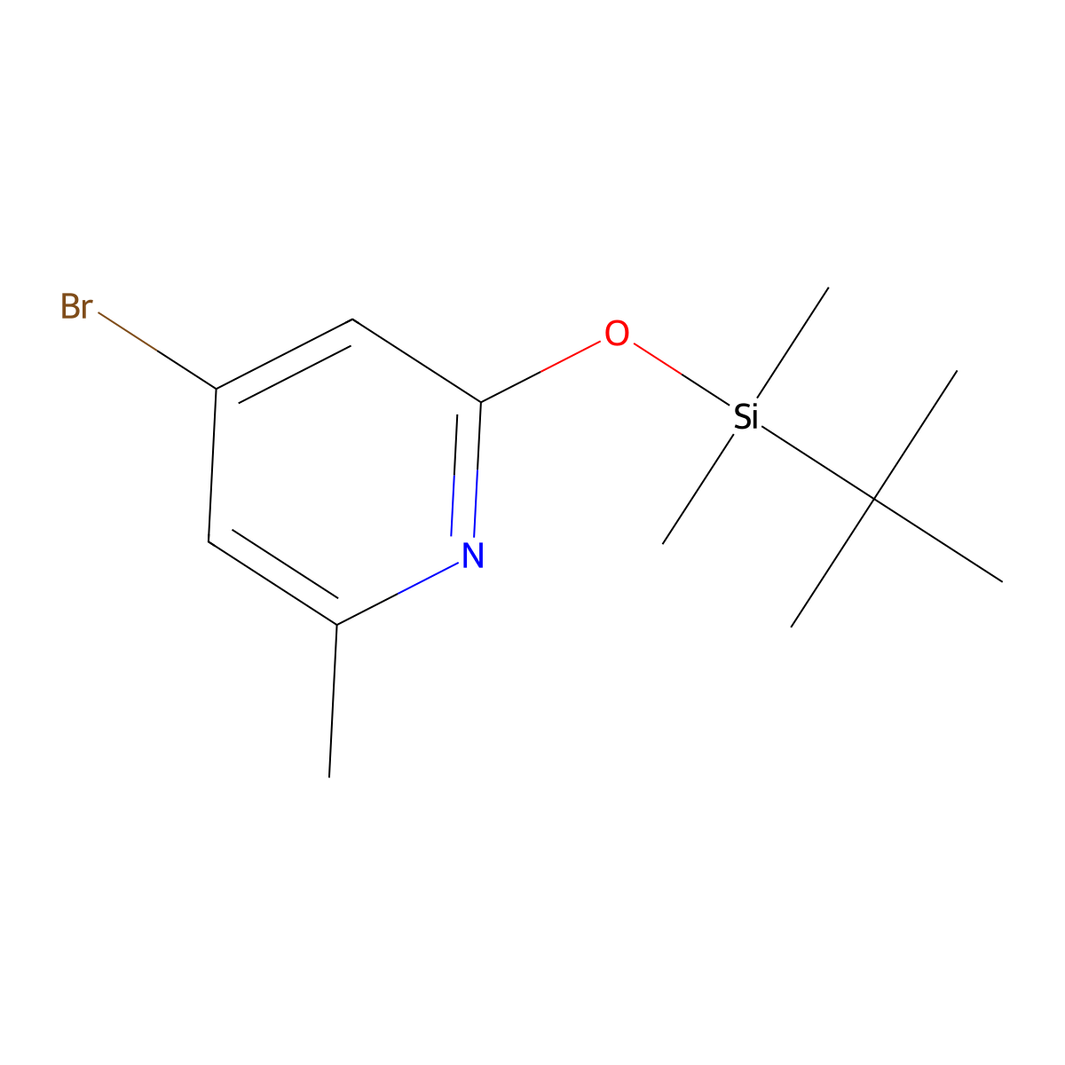 4-Bromo-2-((tert-butyldimethylsilyl)oxy)-6-methylpyridine molecular structure, CAS 1169472-52-9