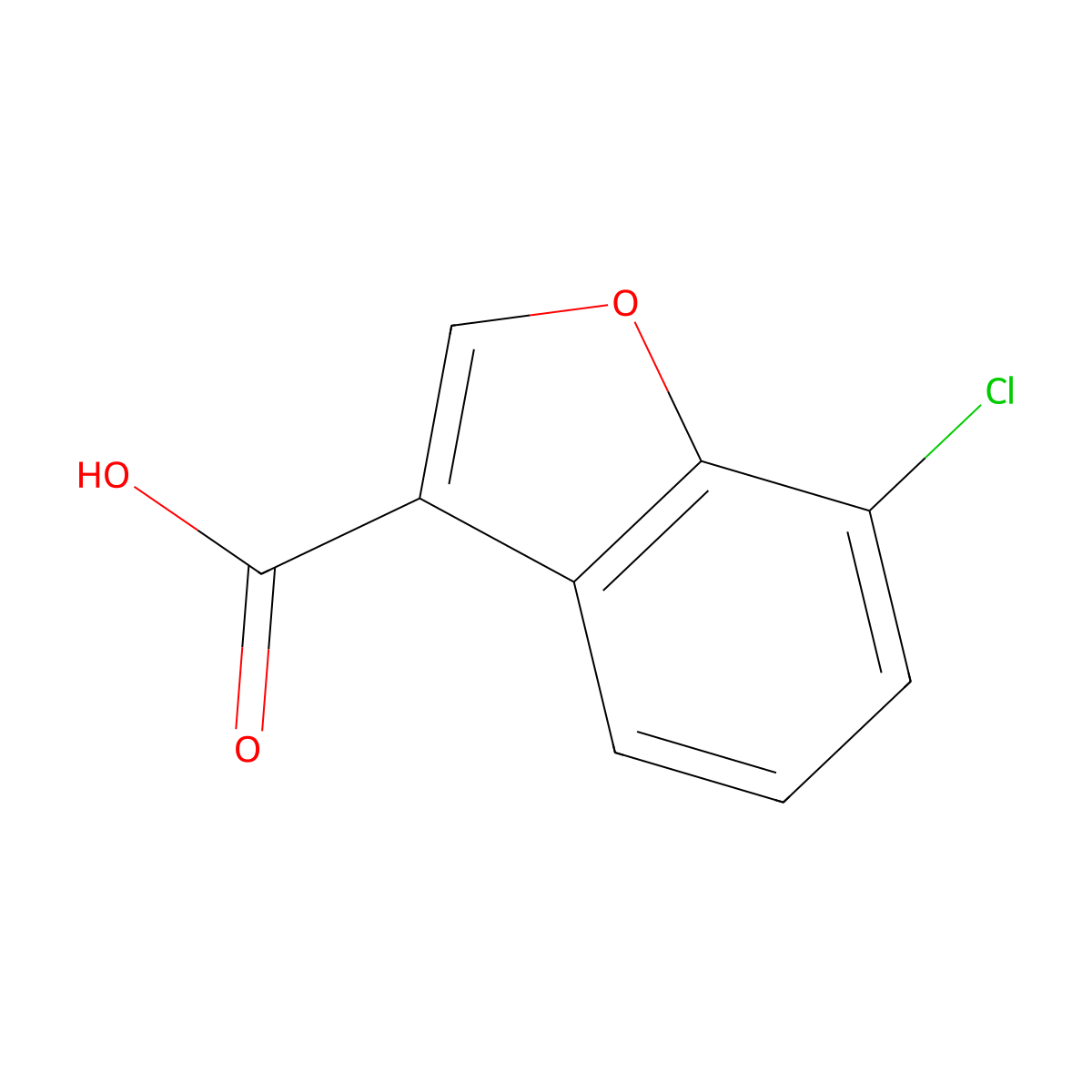 7-Chloro-1-benzofuran-3-carboxylic acid molecular structure, CAS 1169490-60-1