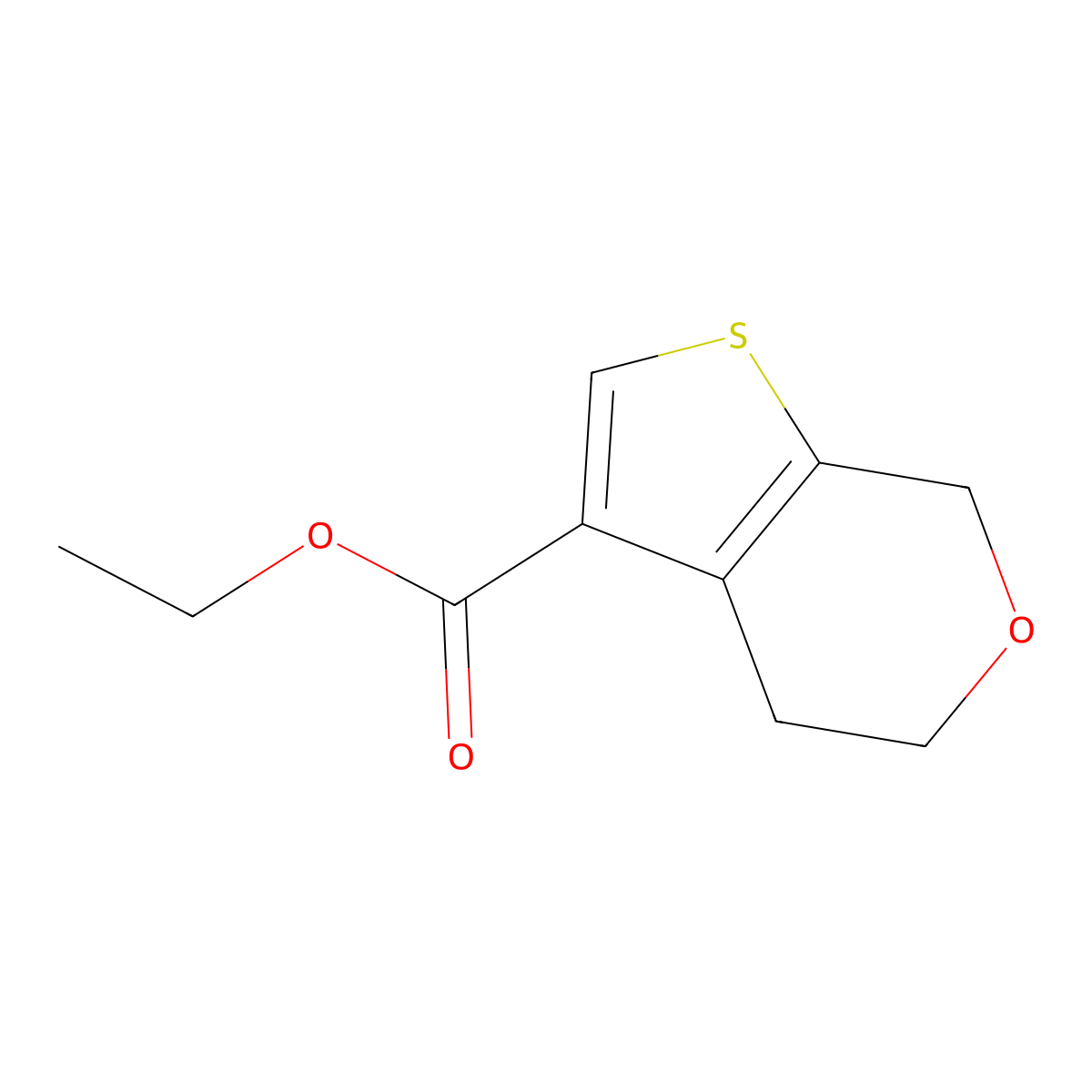 Ethyl 5,7-dihydro-4H-thieno[2,3-c]pyran-3-carboxylate molecular structure, CAS 1169491-11-5