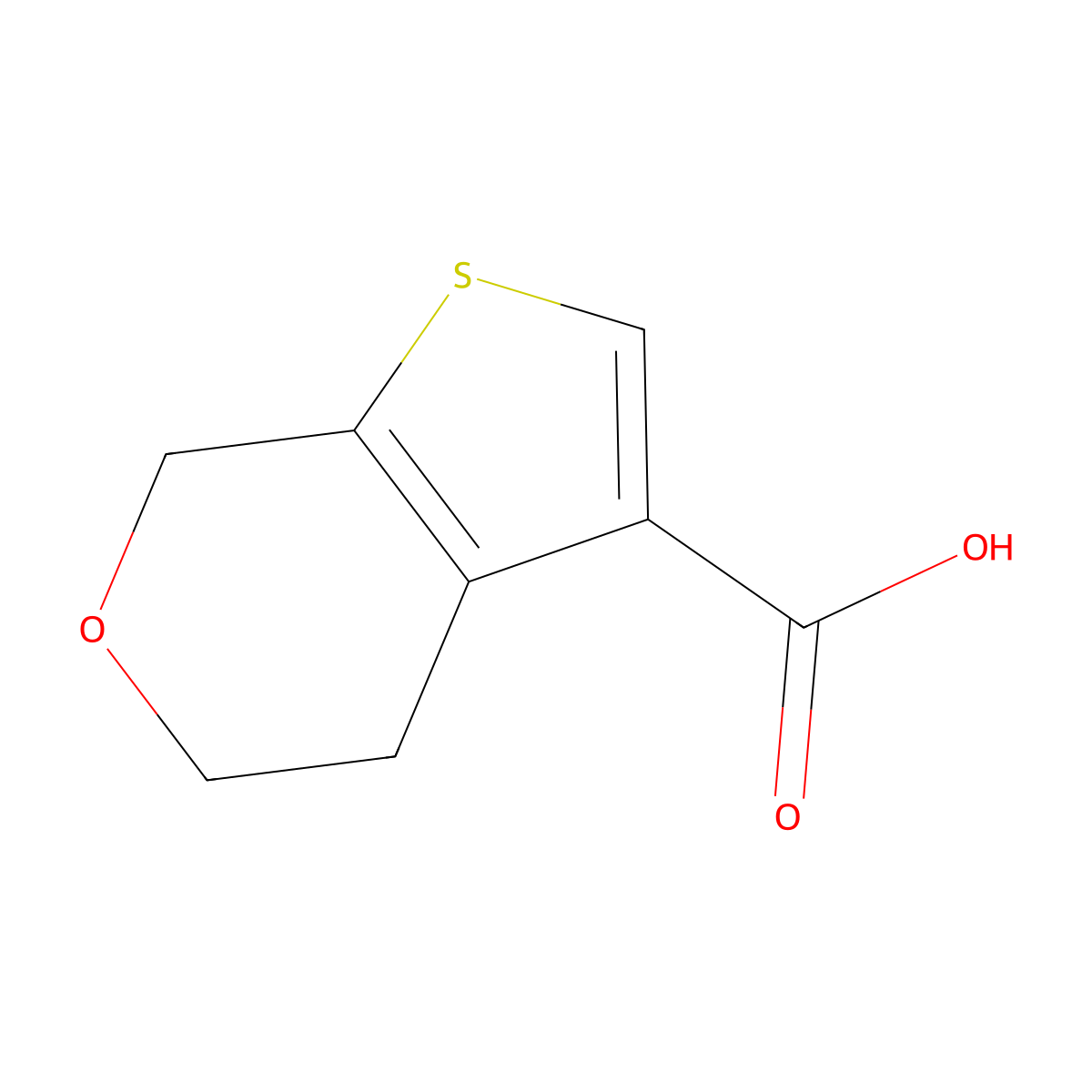 4H,5H,7H-thieno(2,3-c)pyran-3-carboxylic acid molecular structure, CAS 1169491-14-8
