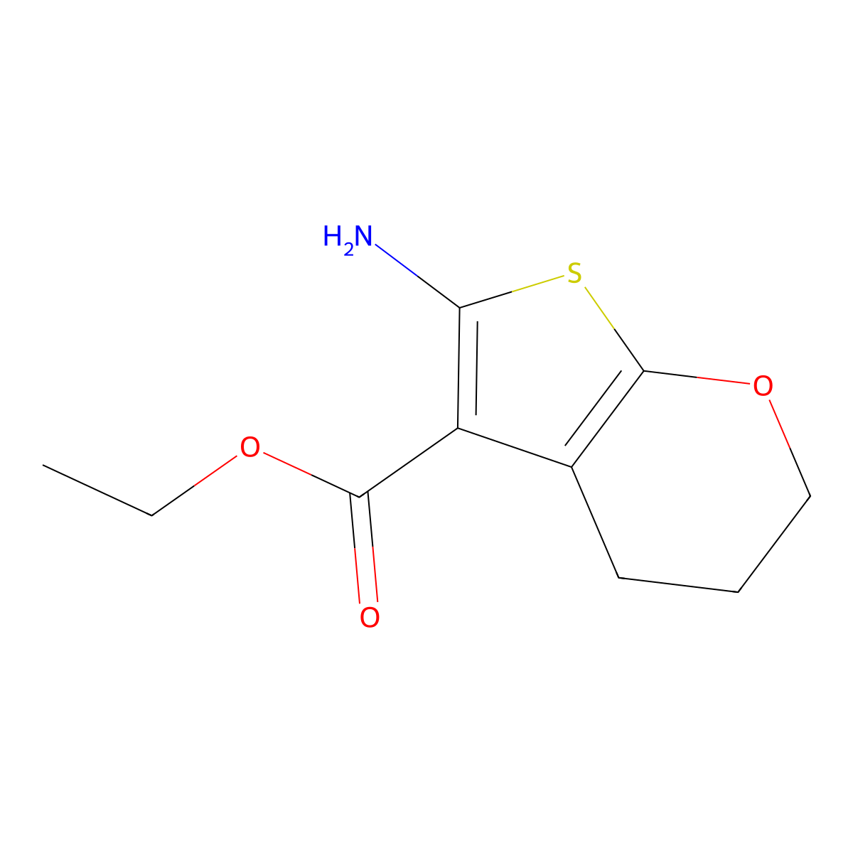 ethyl 6-amino-2H,3H,4H-thieno[2,3-b]pyran-5-carboxylate molecular structure, CAS 1169491-45-5