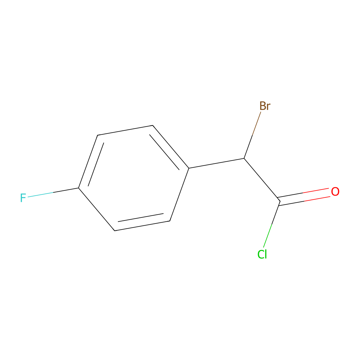 2-Bromo-2-(4-fluorophenyl)acetyl chloride molecular structure, CAS 116952-72-8