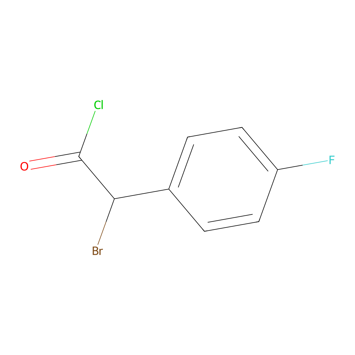 2-Bromo-2-(4-fluorophenyl)acetyl chloride molecular structure, CAS 116952-72-8