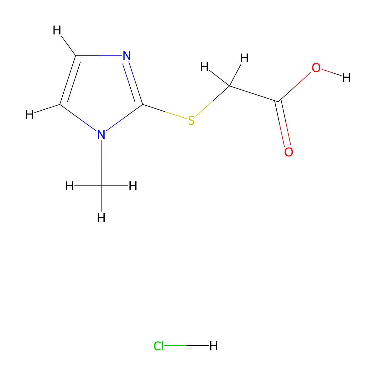 [(1-Methyl-1H-imidazol-2-yl)thio]acetic acid hydrochloride molecular structure, CAS 116956-03-7