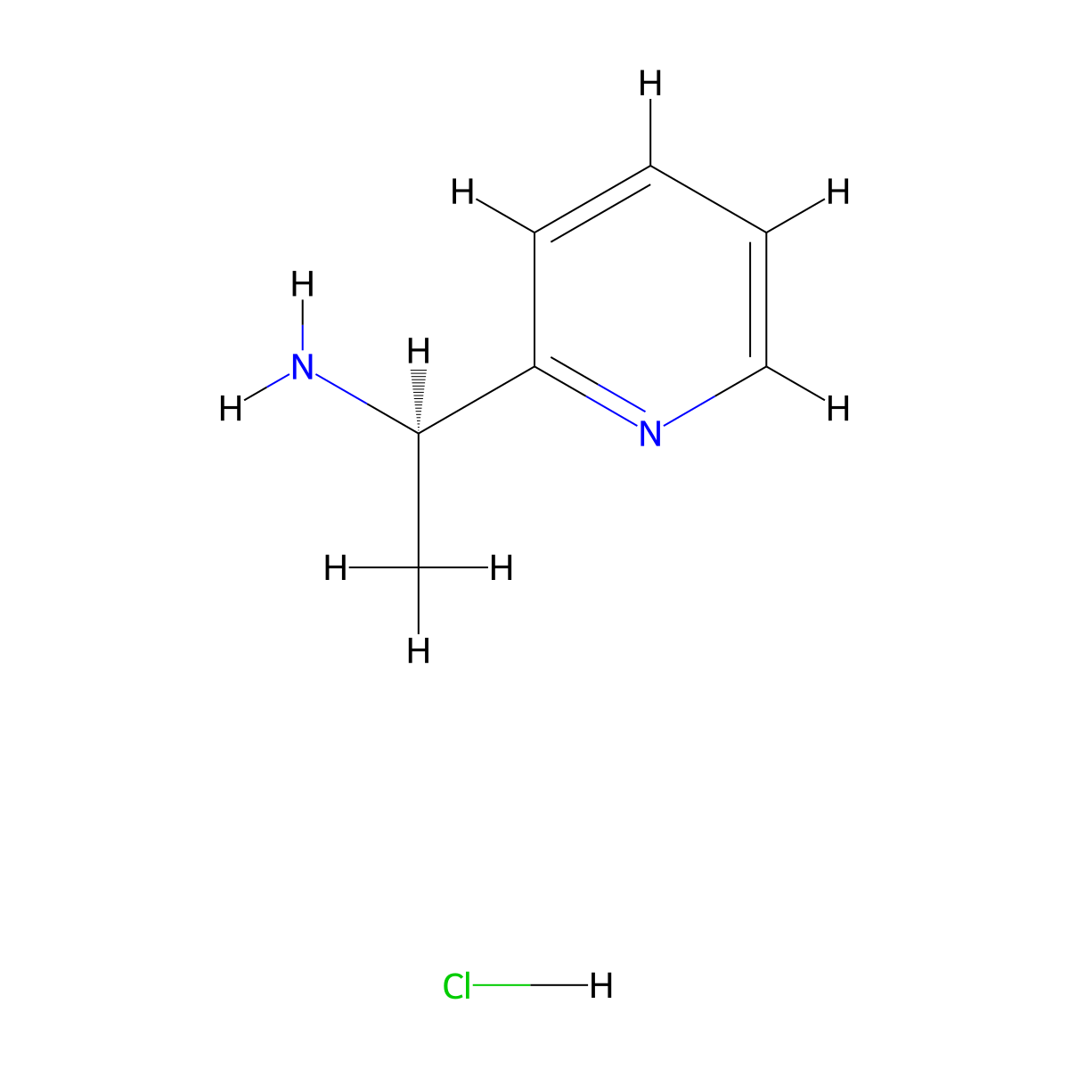 (R)-1-(Pyridin-2-yl)ethanamine hydrochloride molecular structure, CAS 1169576-99-1