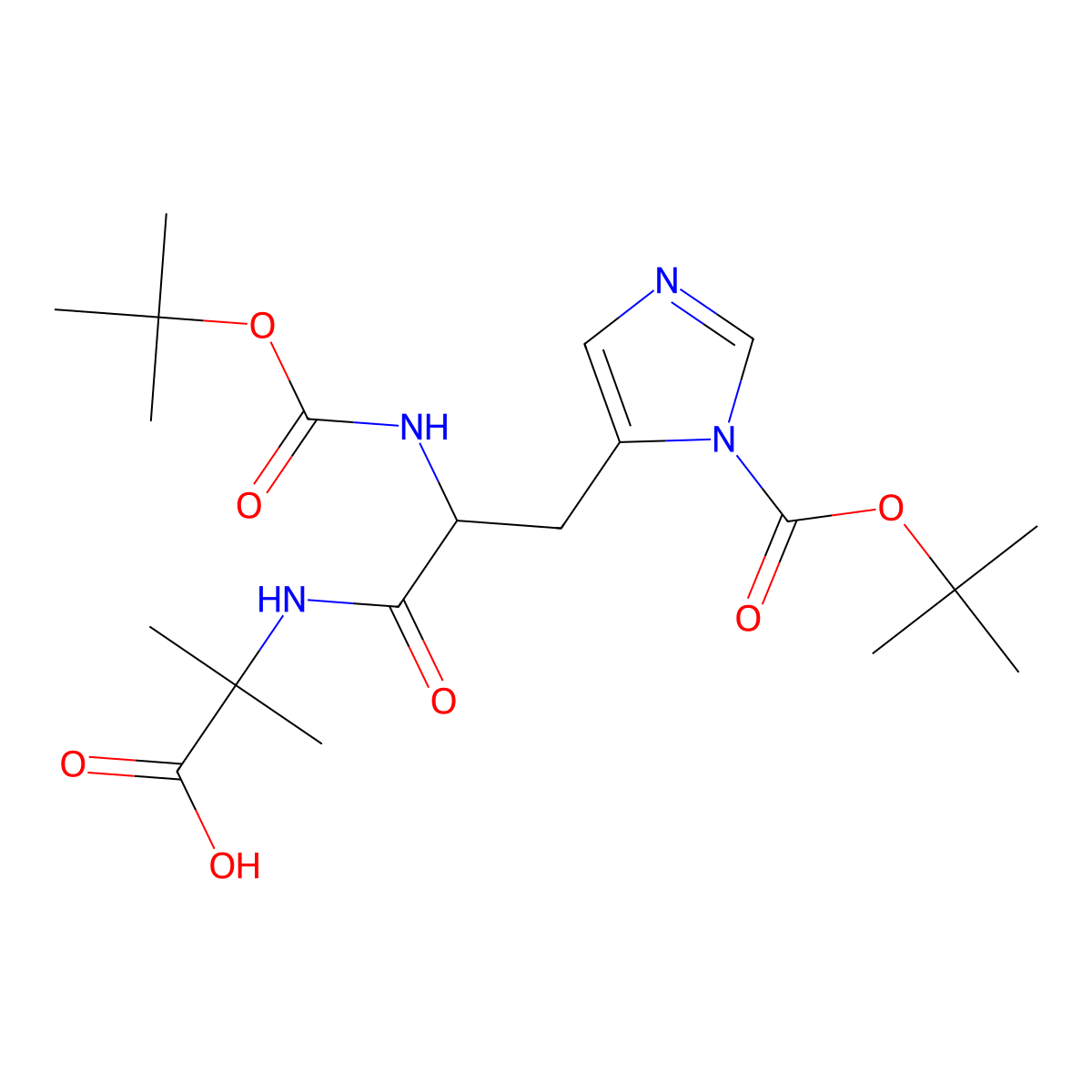 Boc-His(Boc)-Aib-OH molecular structure, CAS 1169630-98-1