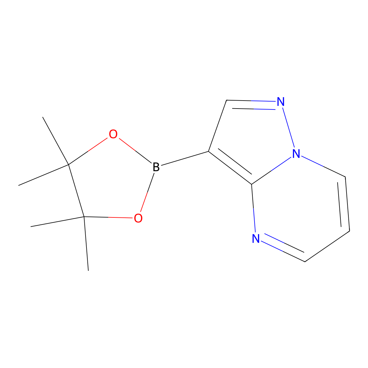 3-(Tetramethyl-1,3,2-dioxaborolan-2-yl)pyrazolo[1,5-a]pyrimidine molecular structure, CAS 1169690-88-3