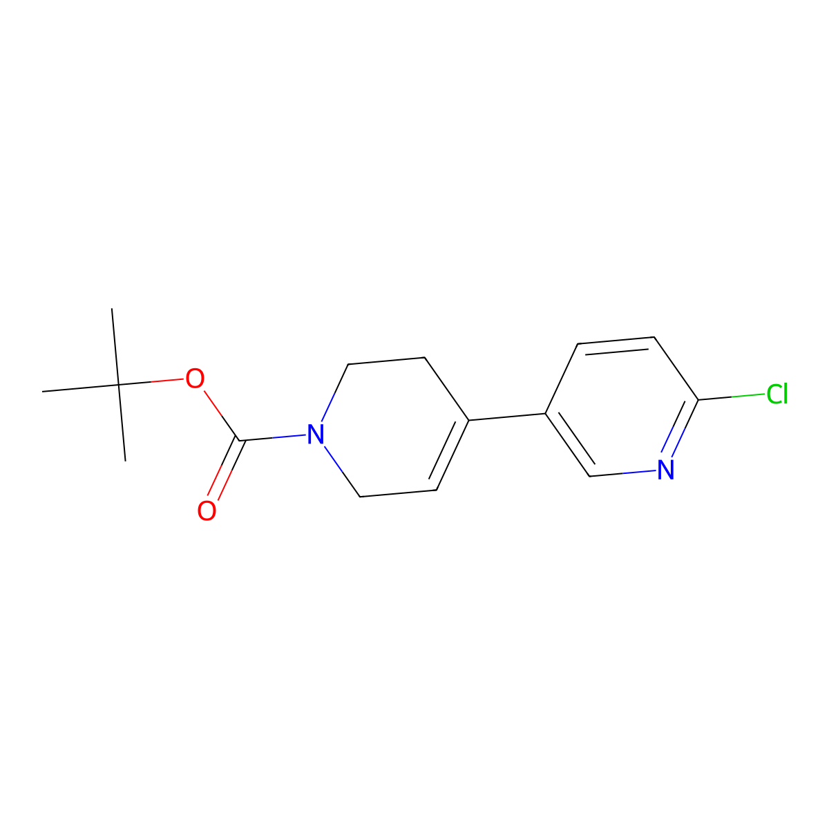 tert-butyl 4-(6-chloropyridin-3-yl)-3,6-dihydro-2H-pyridine-1-carboxylate molecular structure, CAS 1169699-77-7