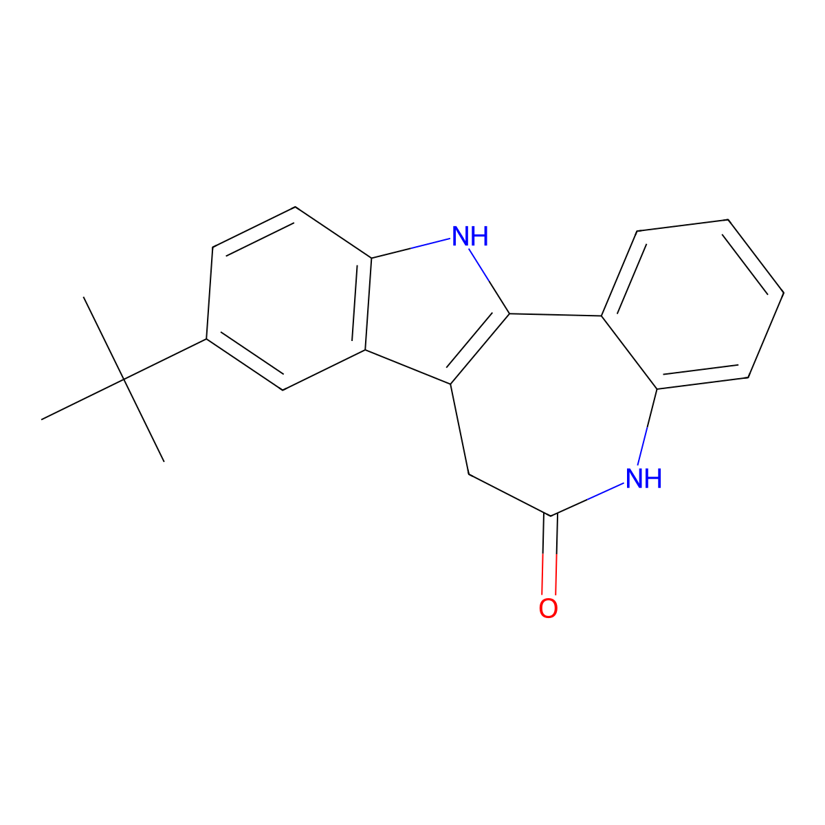 9-(tert-Butyl)-7,12-dihydrobenzo[2,3]azepino[4,5-b]indol-6(5H)-one molecular structure, CAS 1169705-95-6