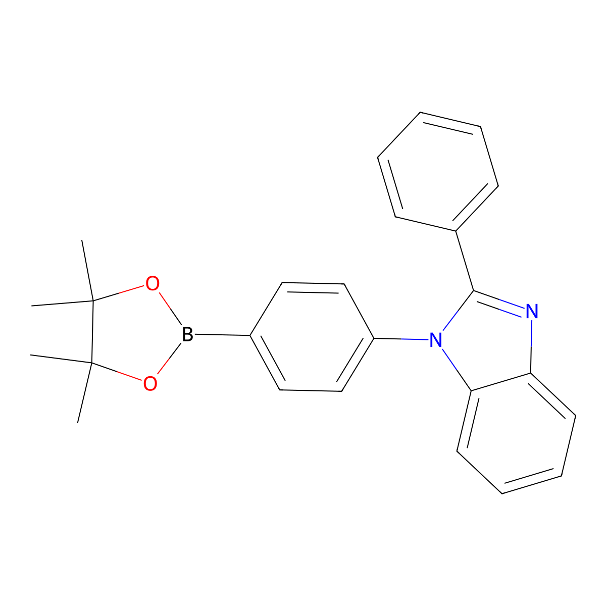 2-phenyl-1-(4-(4,4,5,5-tetramethyl-1,3,2-dioxaborolan-2-yl)phenyl)-1H-benzo[d]imidazole molecular structure, CAS 1169709-19-6
