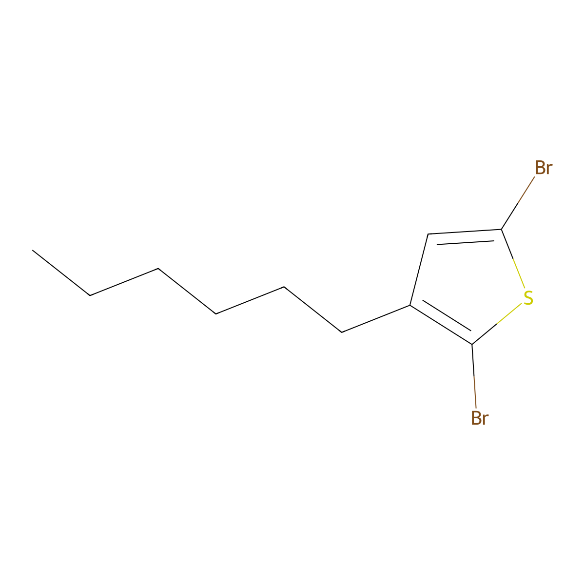 Thiophene, 2,5-dibromo-3-hexyl- molecular structure, CAS 116971-11-0