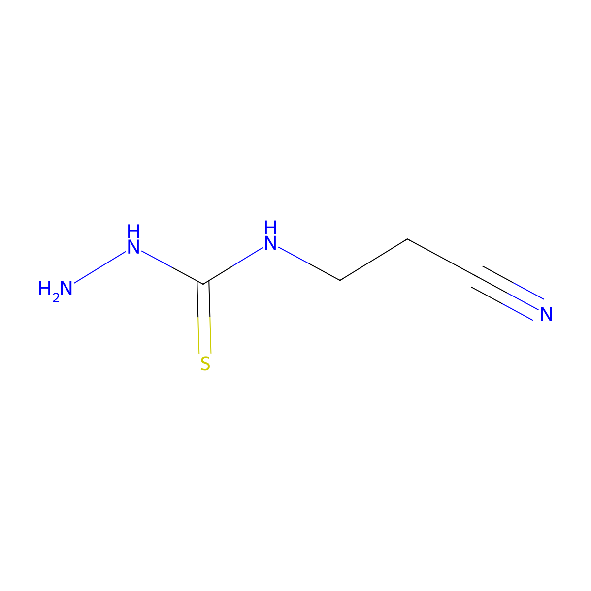1-Amino-3-(2-cyanoethyl)thiourea molecular structure, CAS 116974-14-2