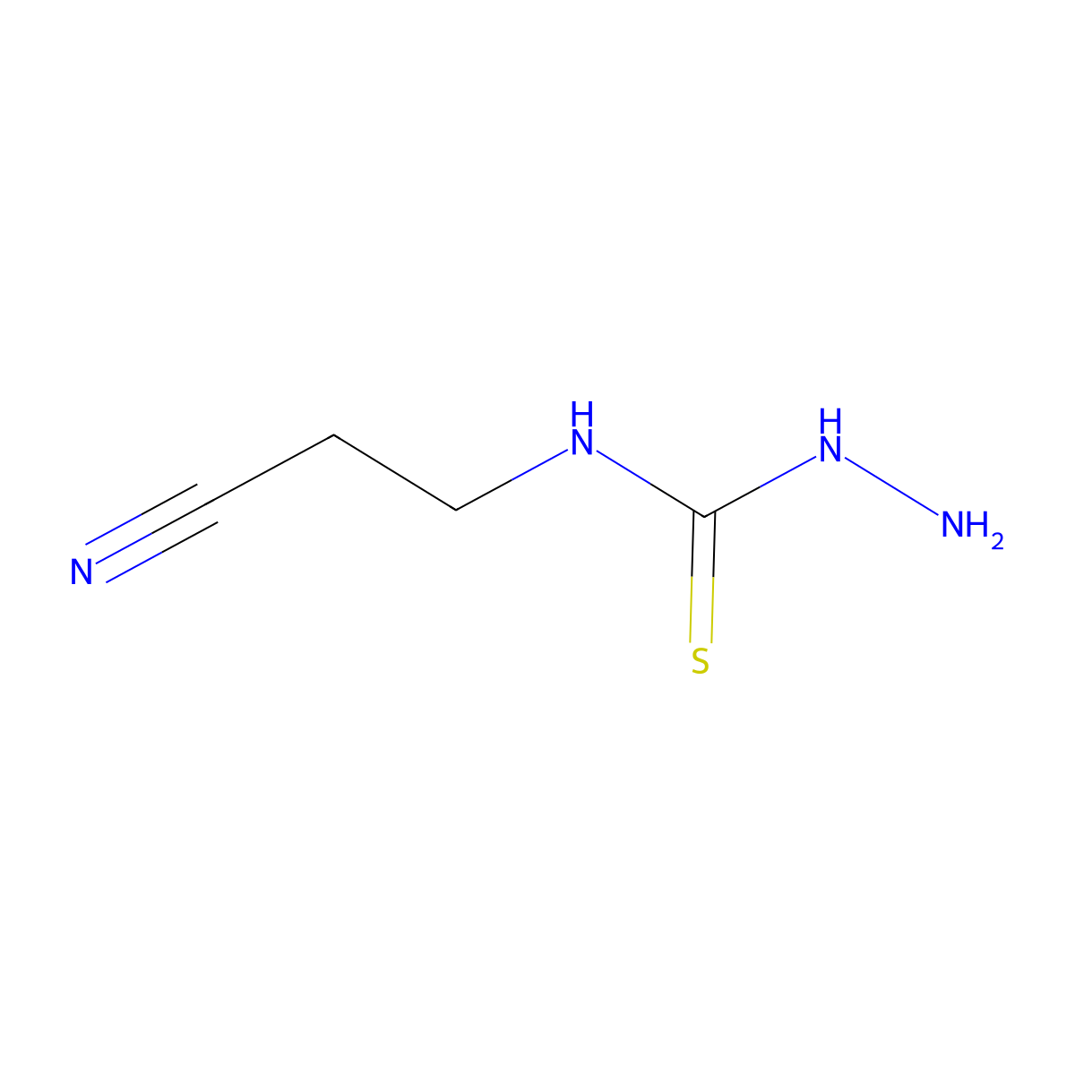 1-Amino-3-(2-cyanoethyl)thiourea molecular structure, CAS 116974-14-2