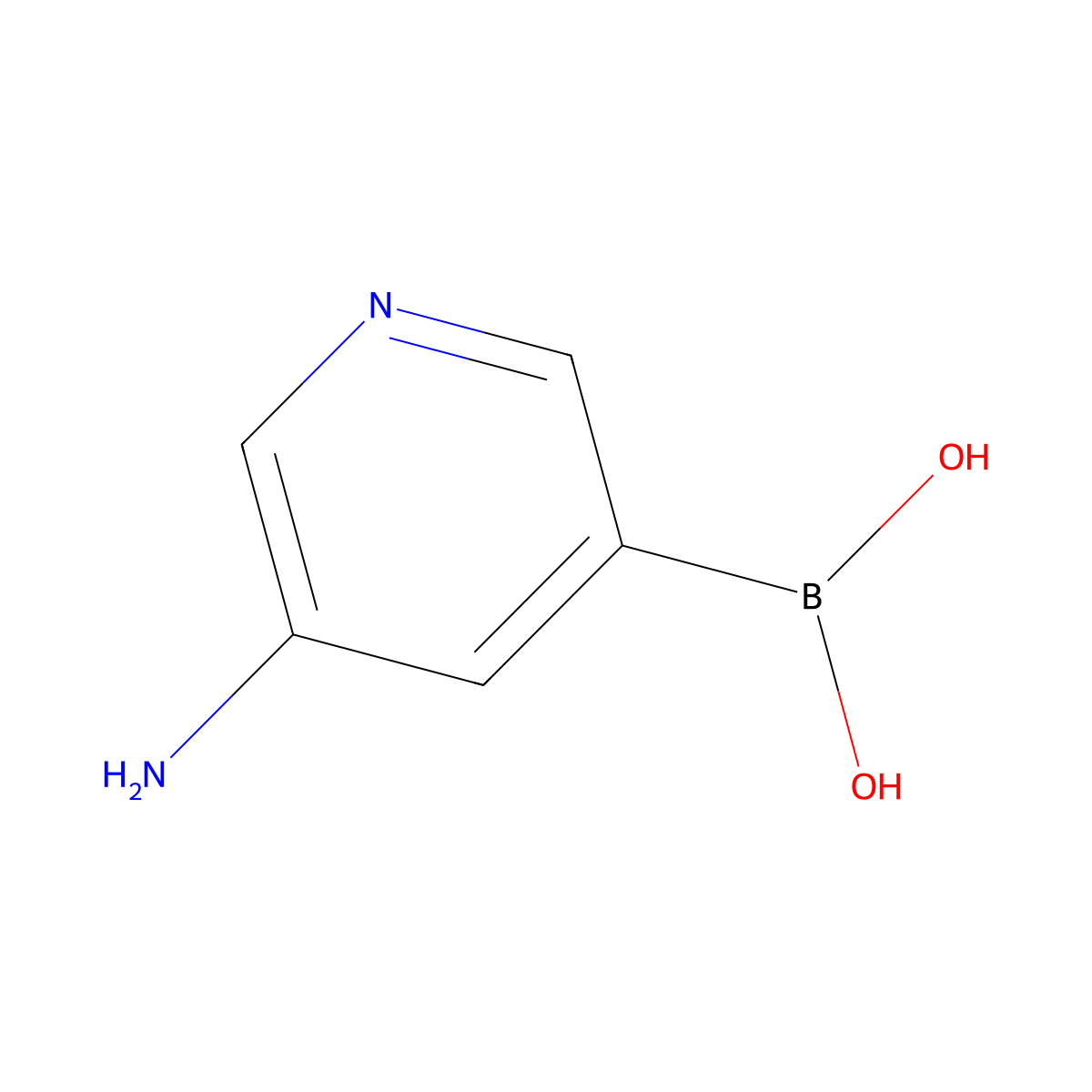 (5-Aminopyridin-3-yl)boronic acid molecular structure, CAS 1169748-84-8